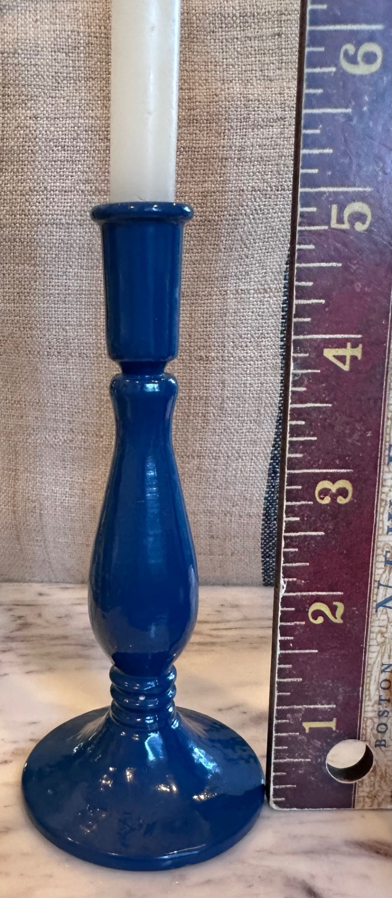 Vintage little single blue candlestick