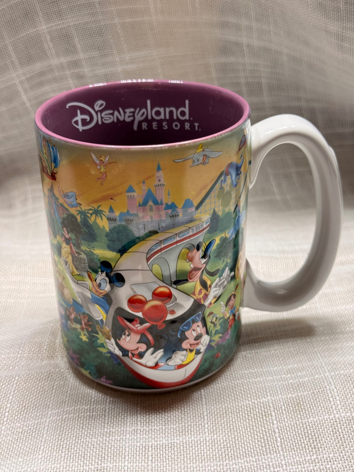 Disneyland Resort Souvenir Coffee Mug | Monorail & Classic Characters Wrap Design