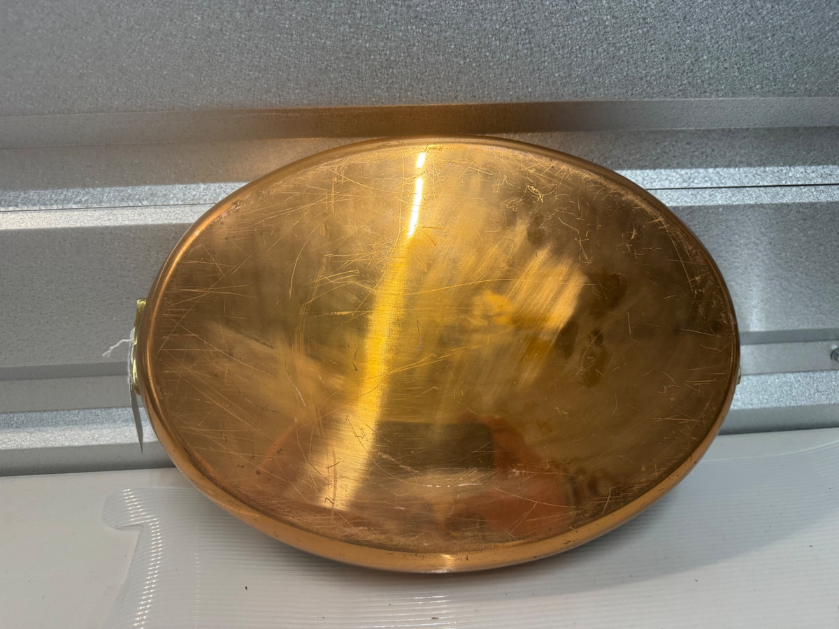 Vintage oval augratin copper & brass pan