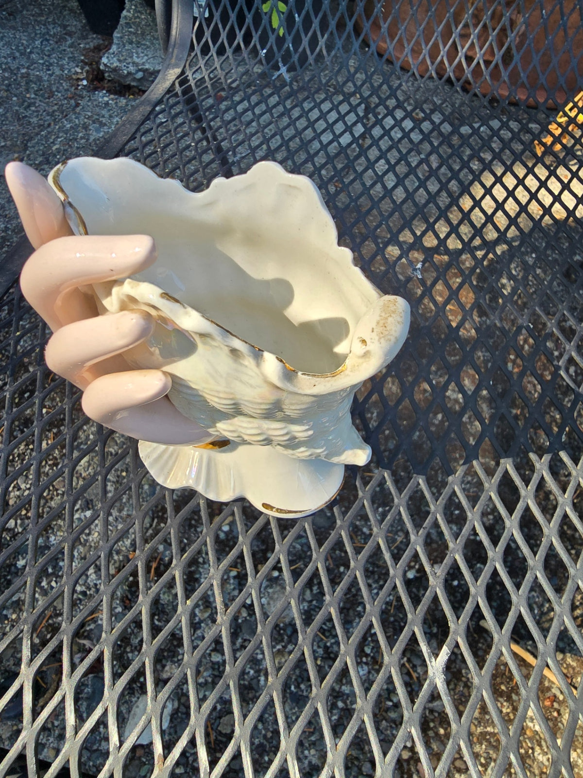 Vintage hand vase
