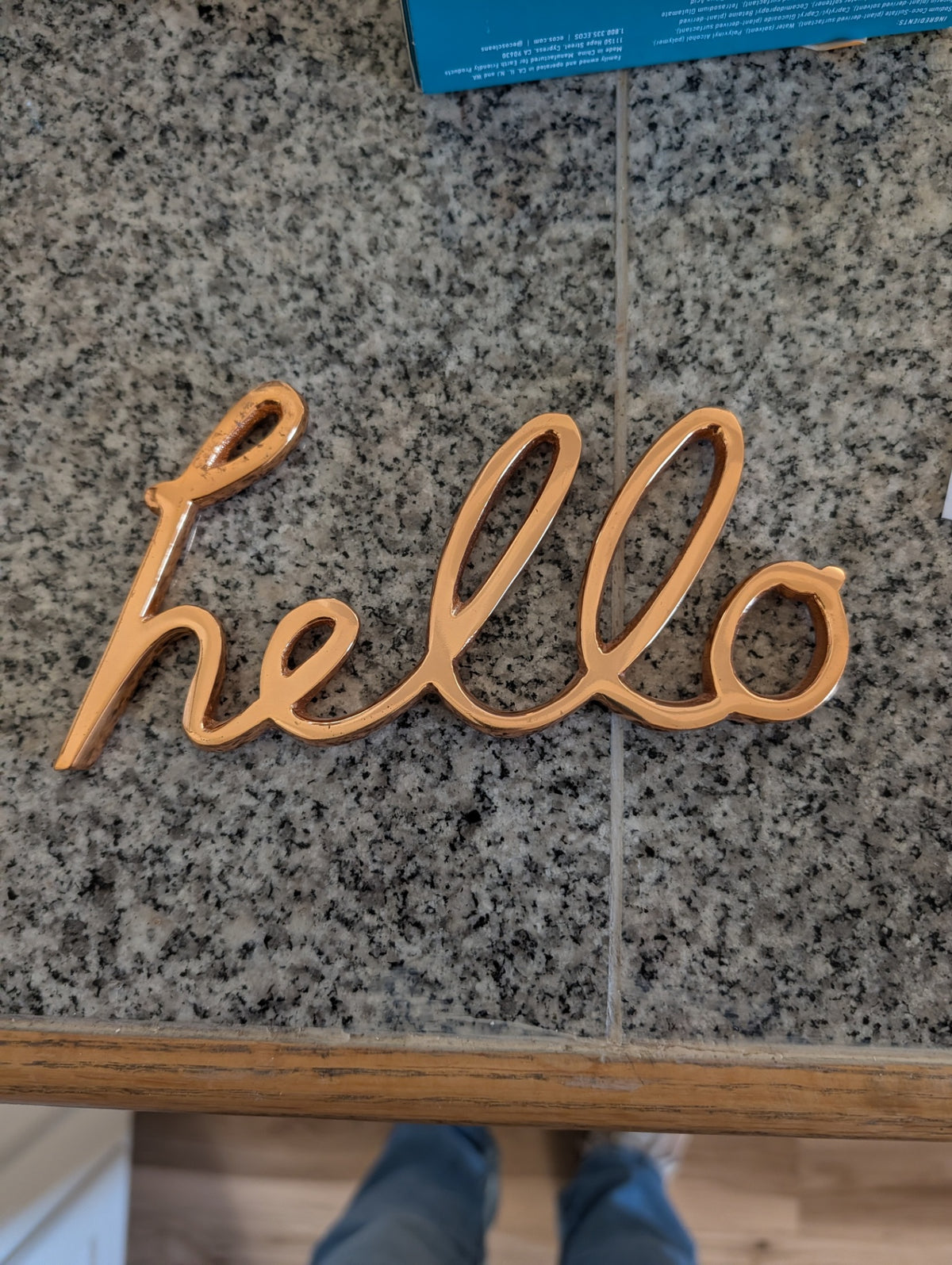 Fun Cursive Metal Hello Sign (not vintage)