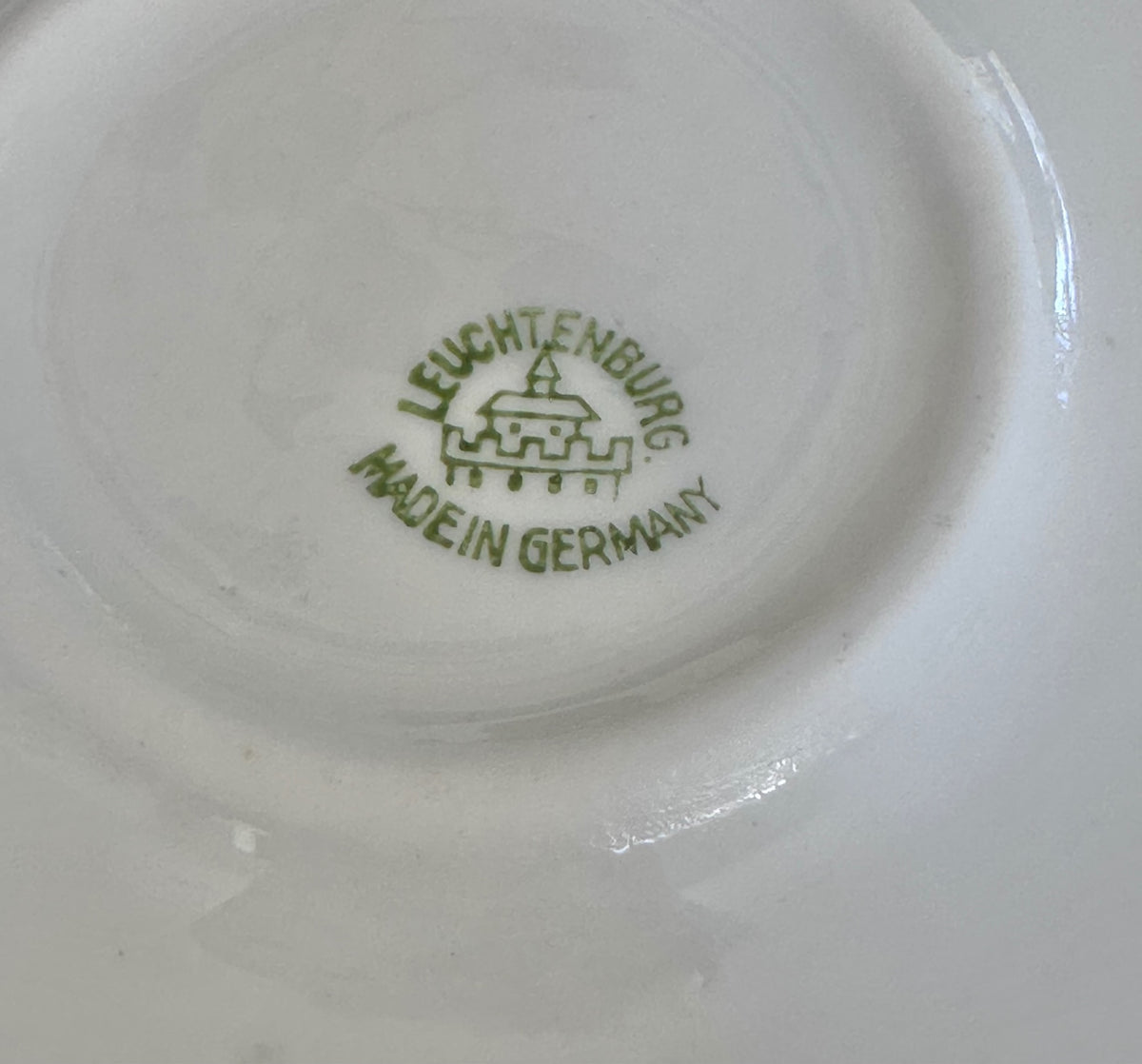 Antique Leuchtenburg Germany ABC. porcelain Childs bown Crisp