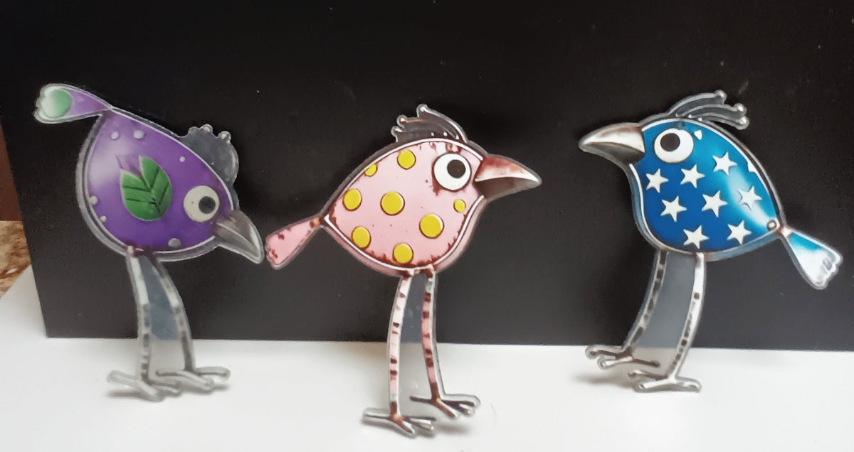 Set of 3 Comical Birds- 5" x4"