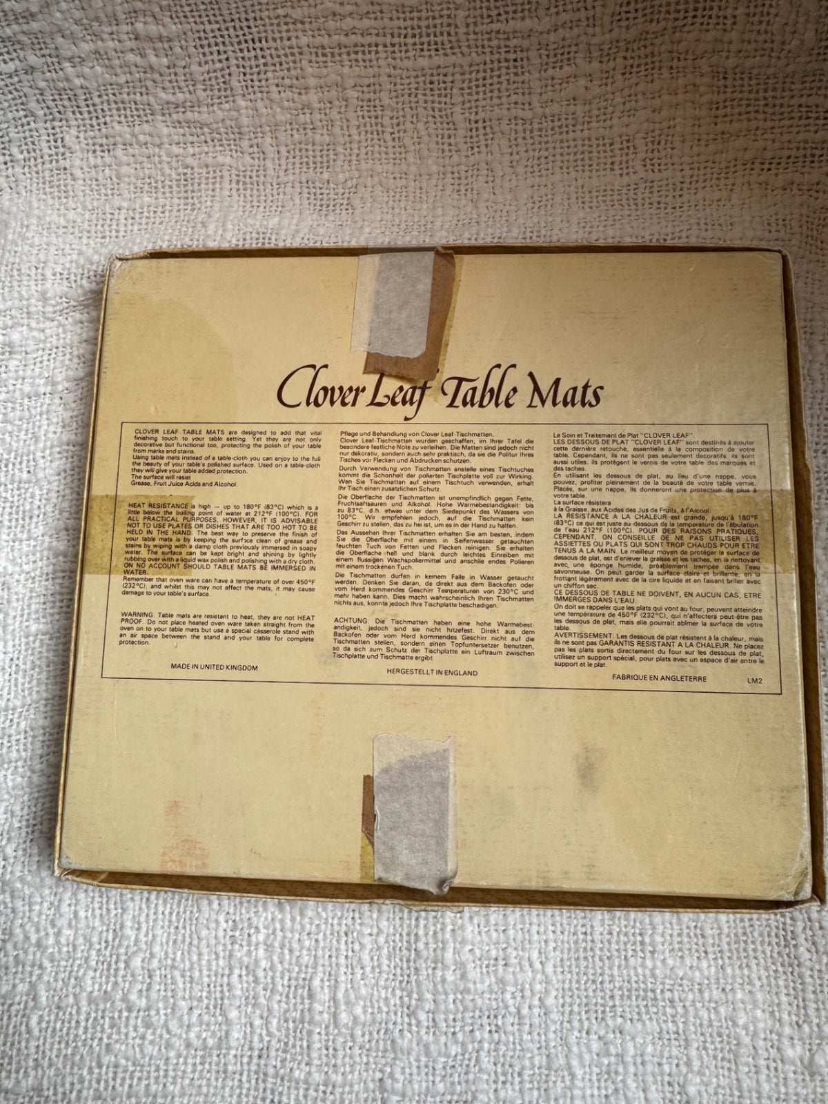 Vintage Clover Leaf “Old Hunt” table mats set of 6 United kingdom
