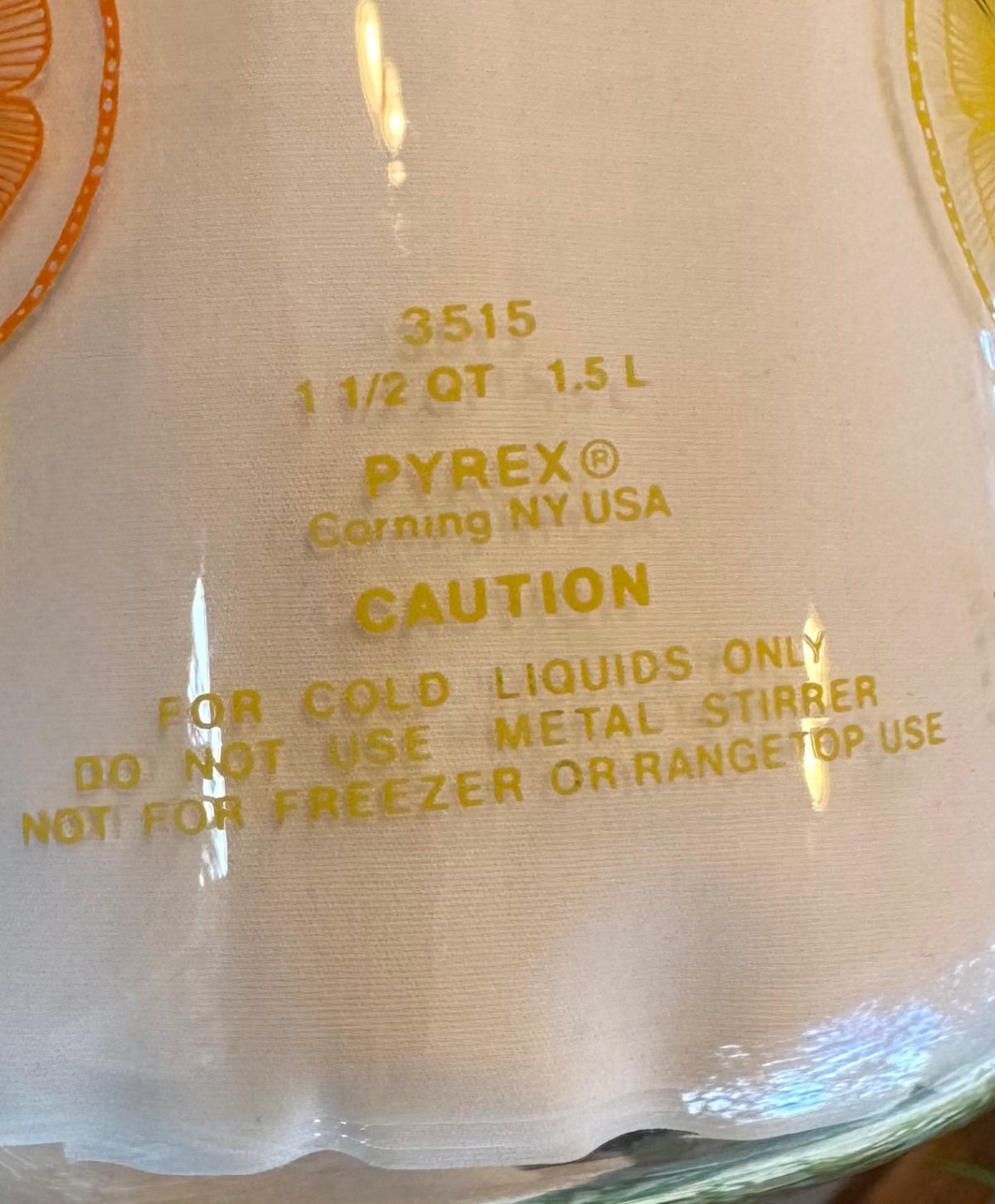 PUREX vintage juice carafe w/ yellow lid