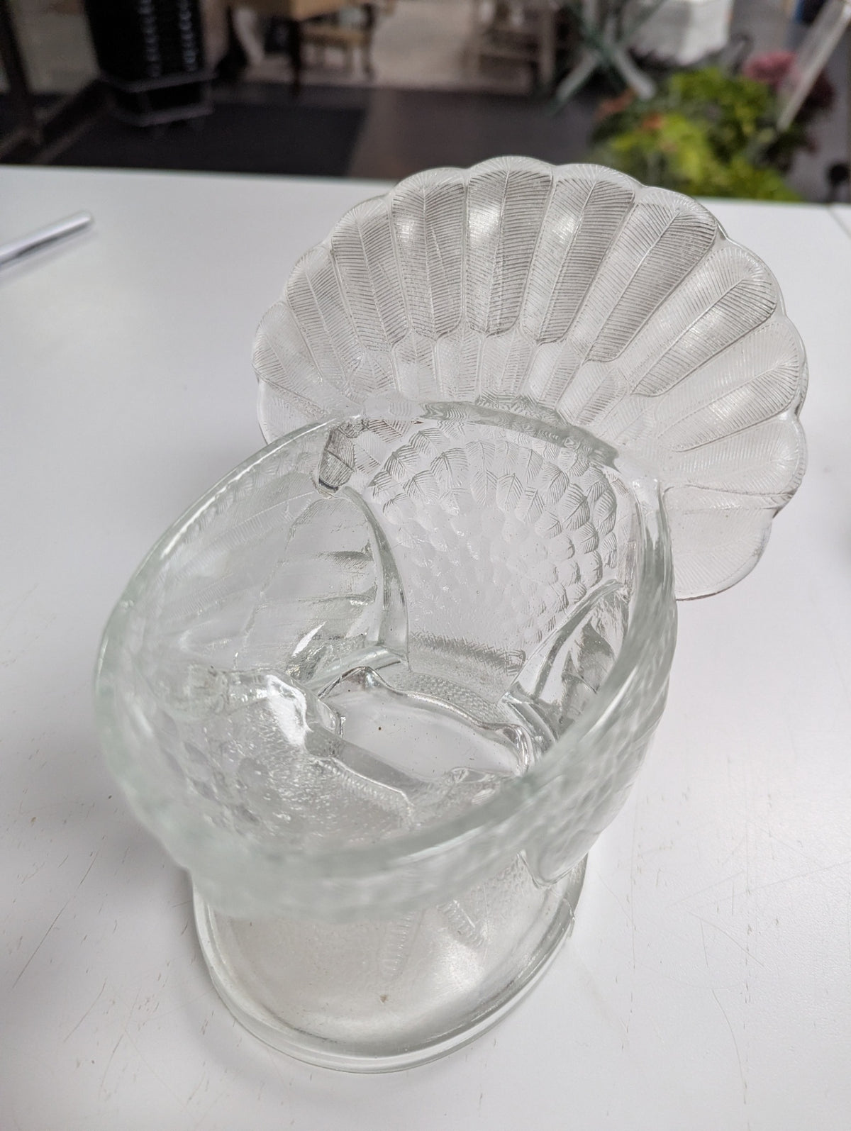 Mid Century L.E. Smith Clear Glass Tom Turkey