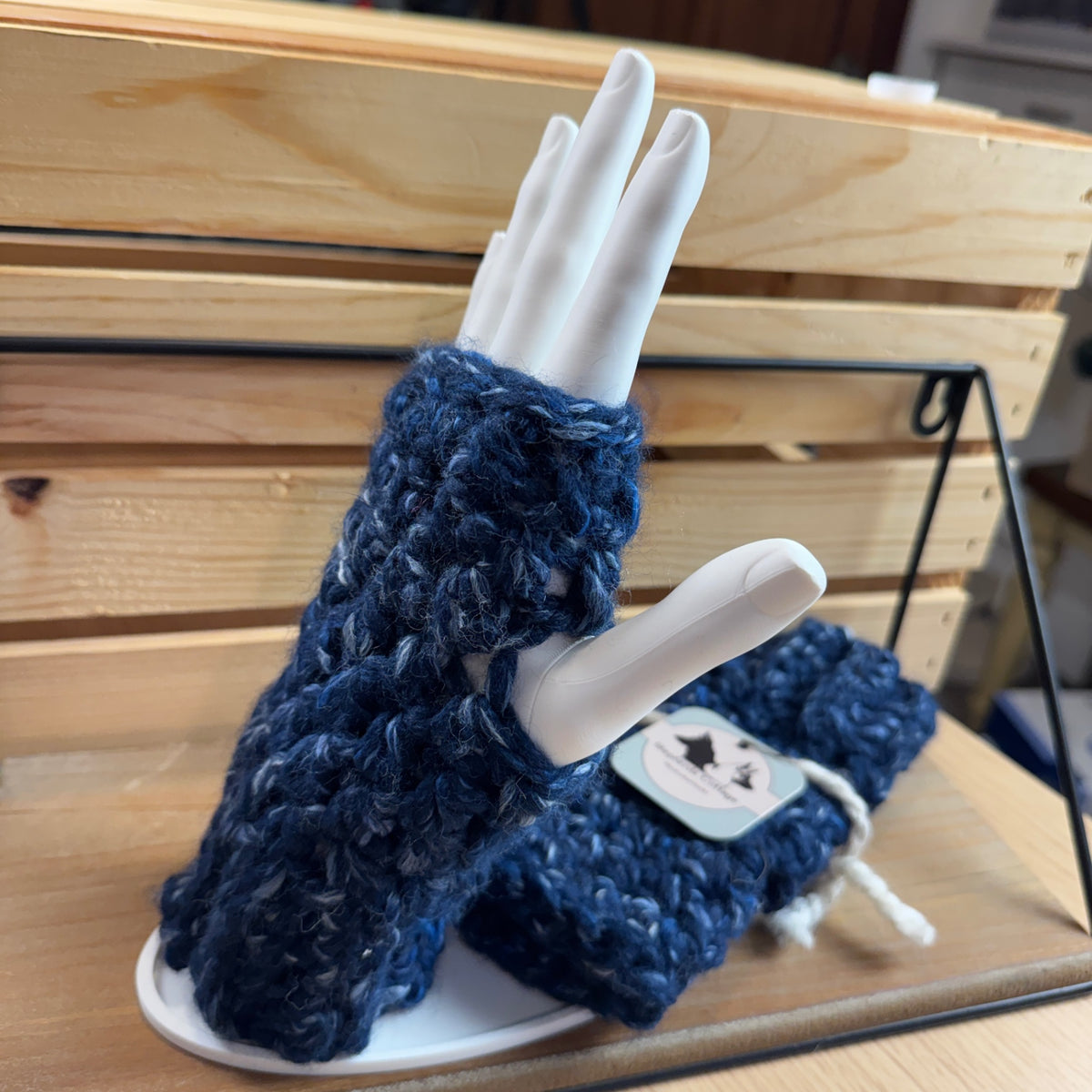 Fingerless mittens OS