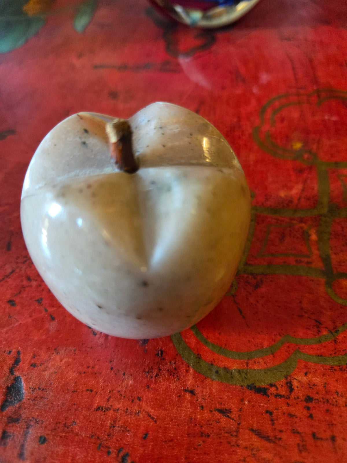 Alabaster apple paperweight
