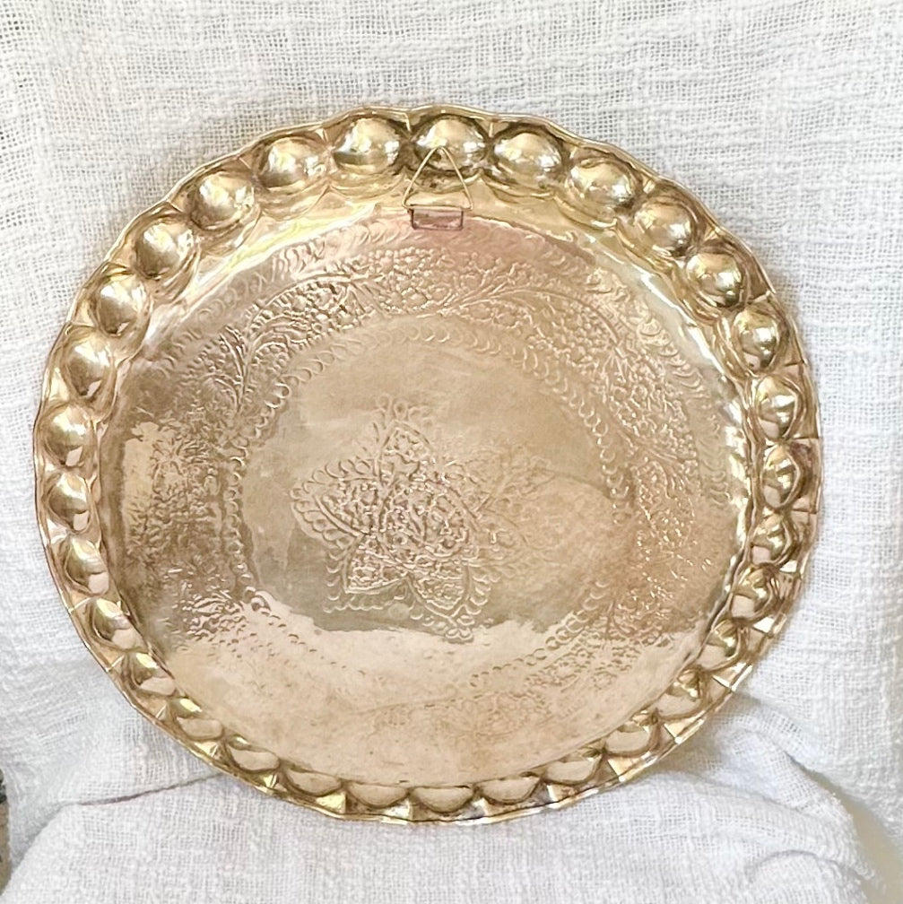 Round brass tray 15.5”