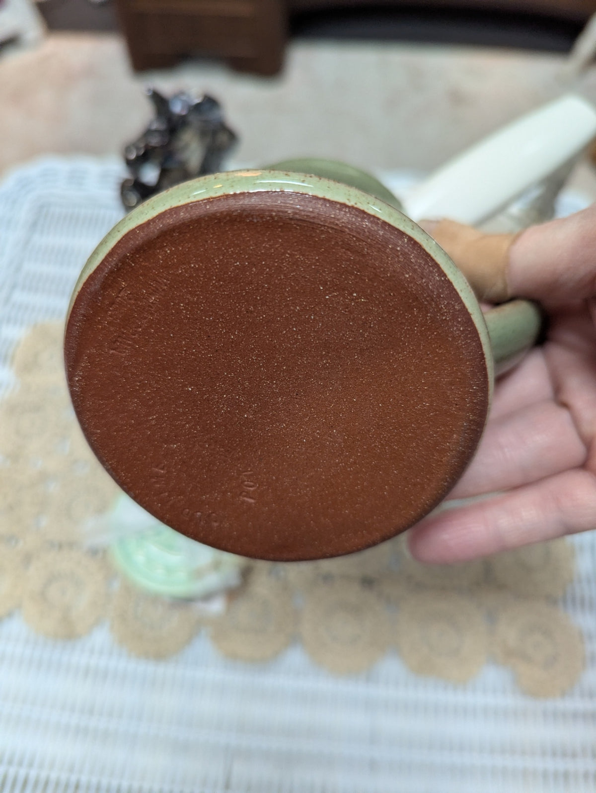 Green Specked Stoneware Mug