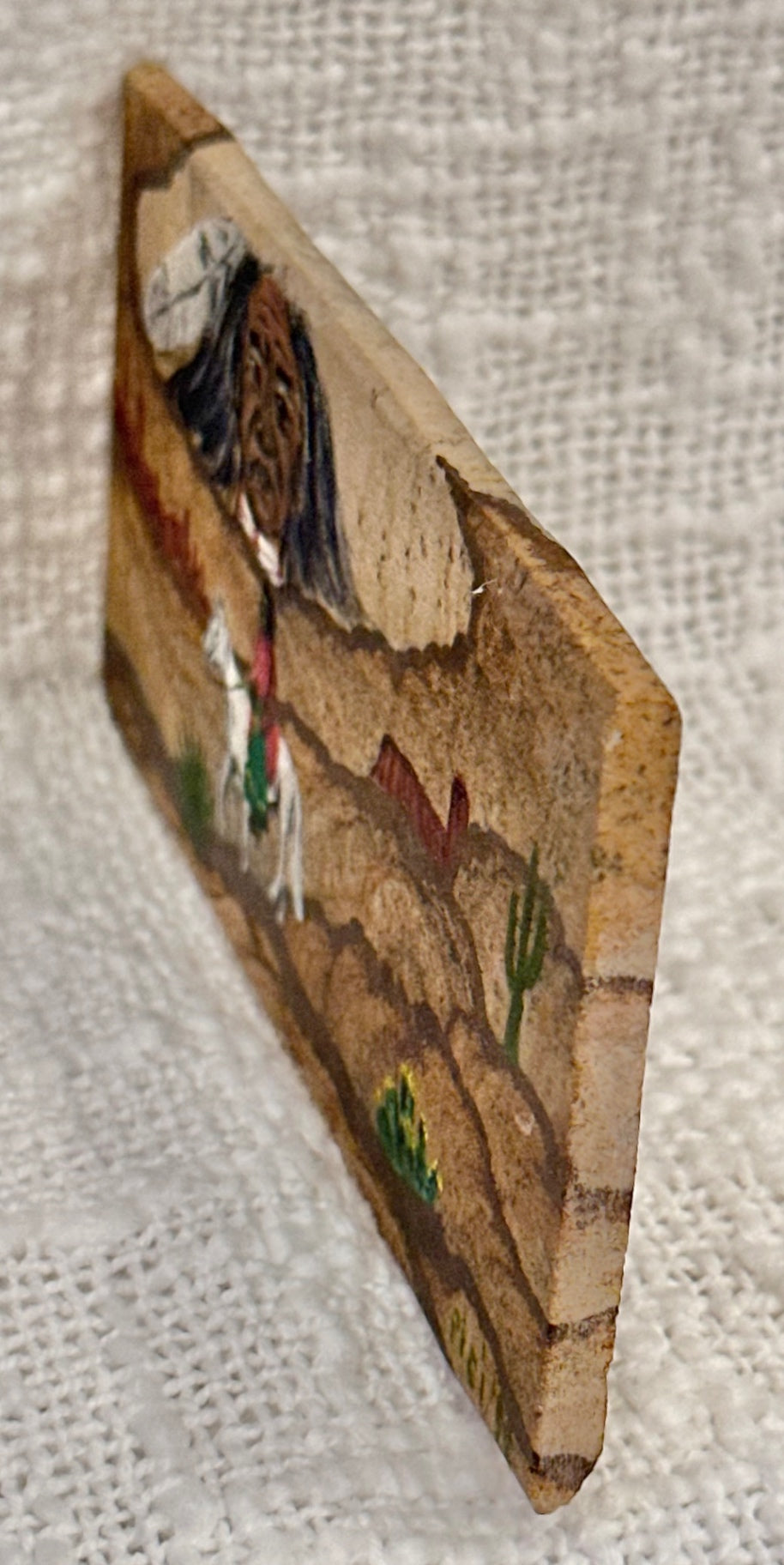 Sathwest folk art painting on Kanab Sandstone Signed Pici '82