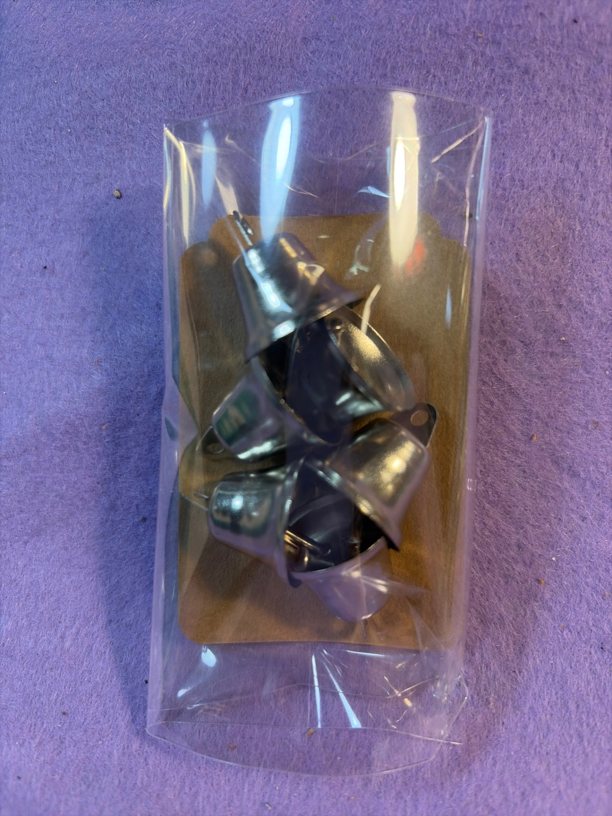 Set of (6) silver metal bells