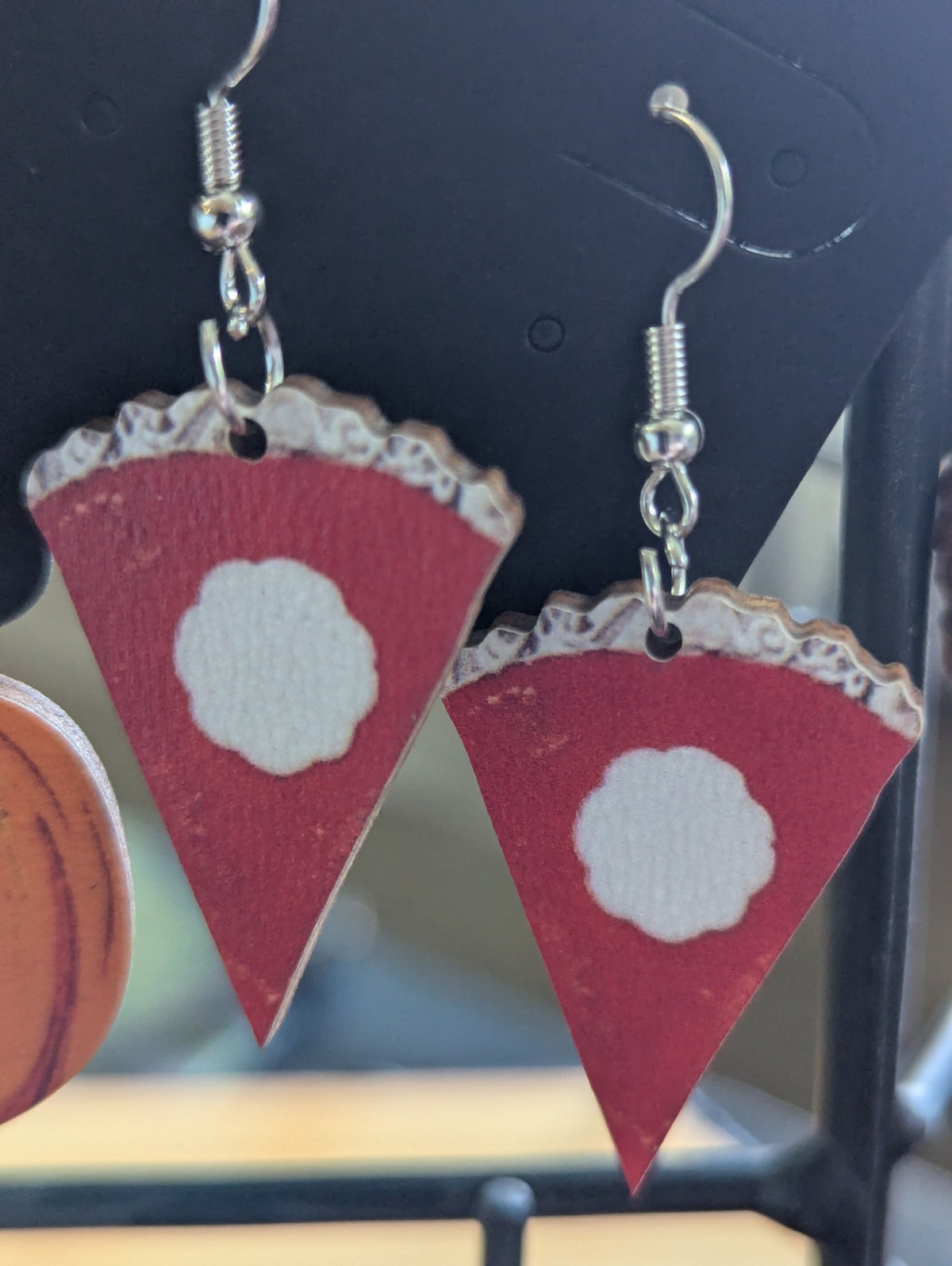Pumpkin pie wooden earrings large