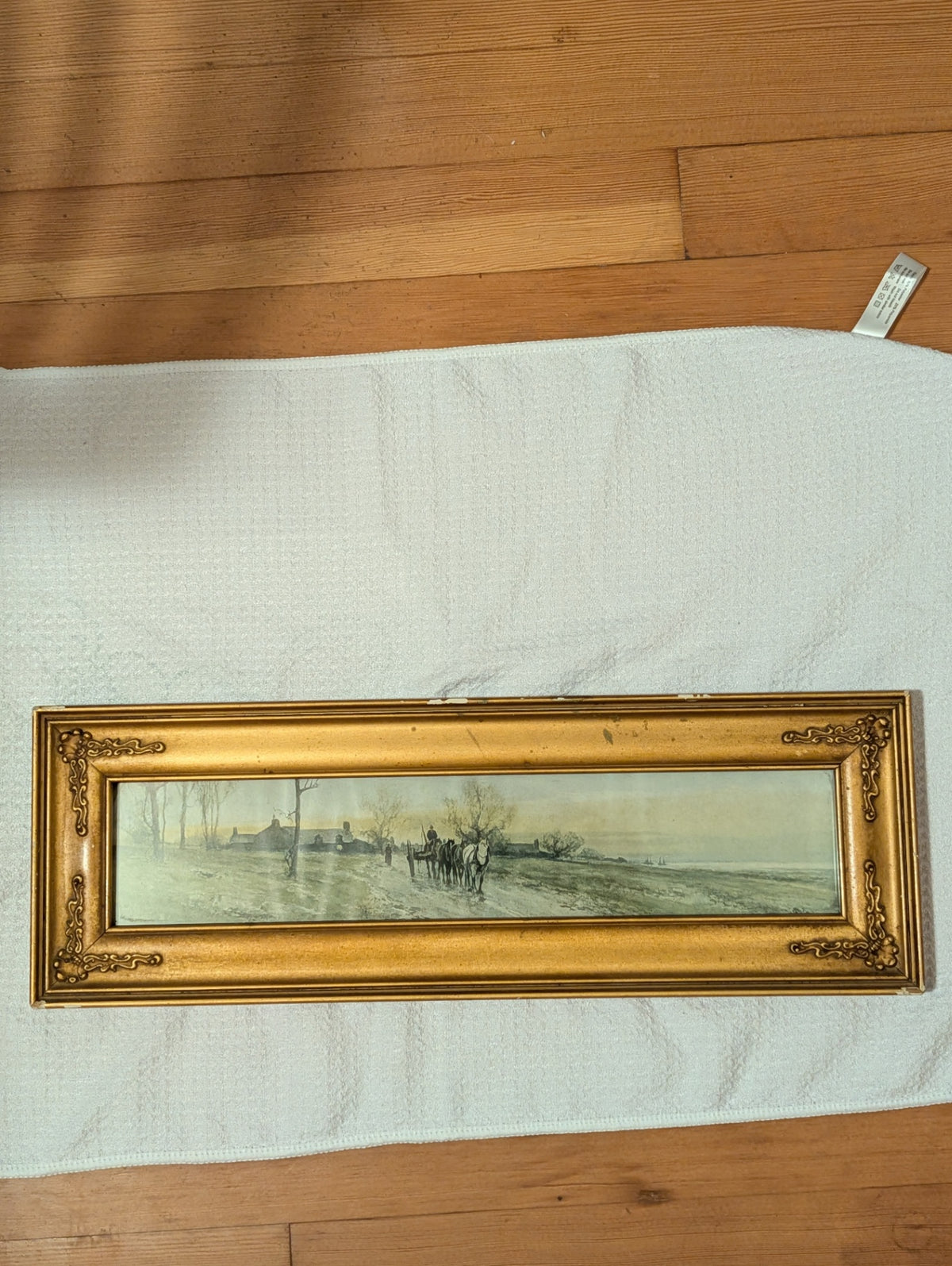 Vintage Panoramic Farm Scene (some age damage to the frame)
