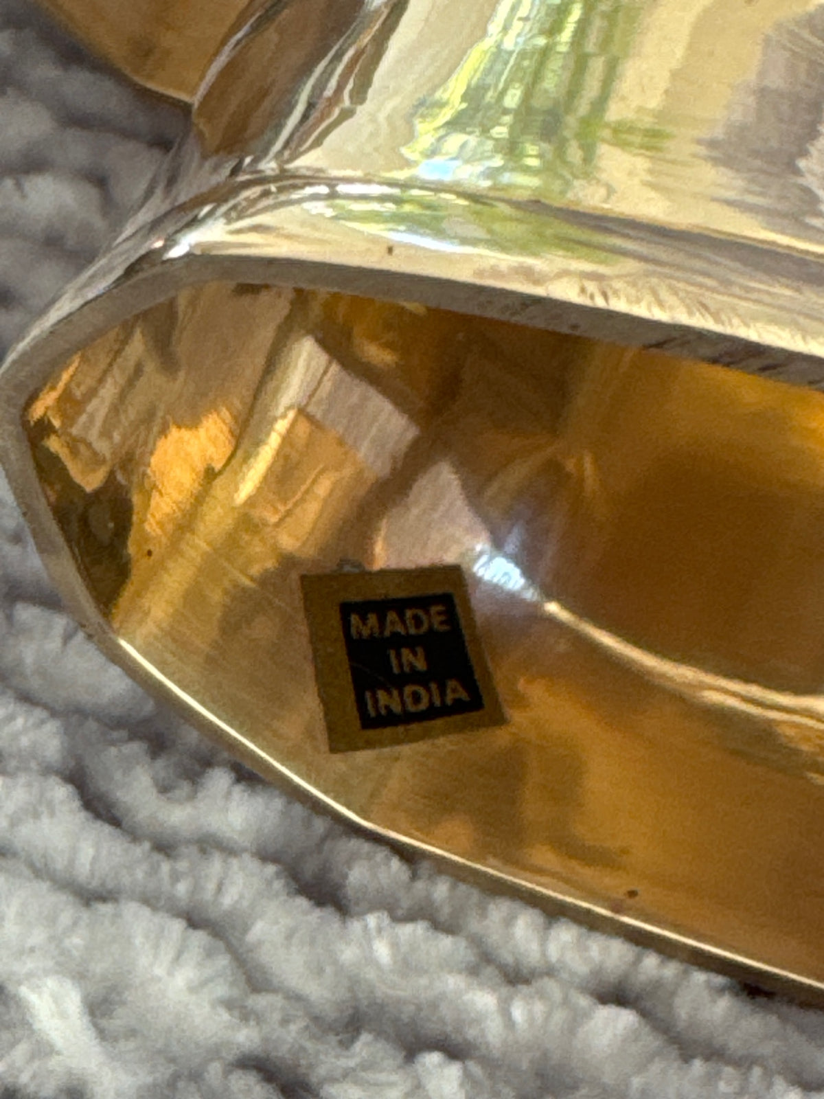 Set of 4 mid century brass octagonal napkin rings