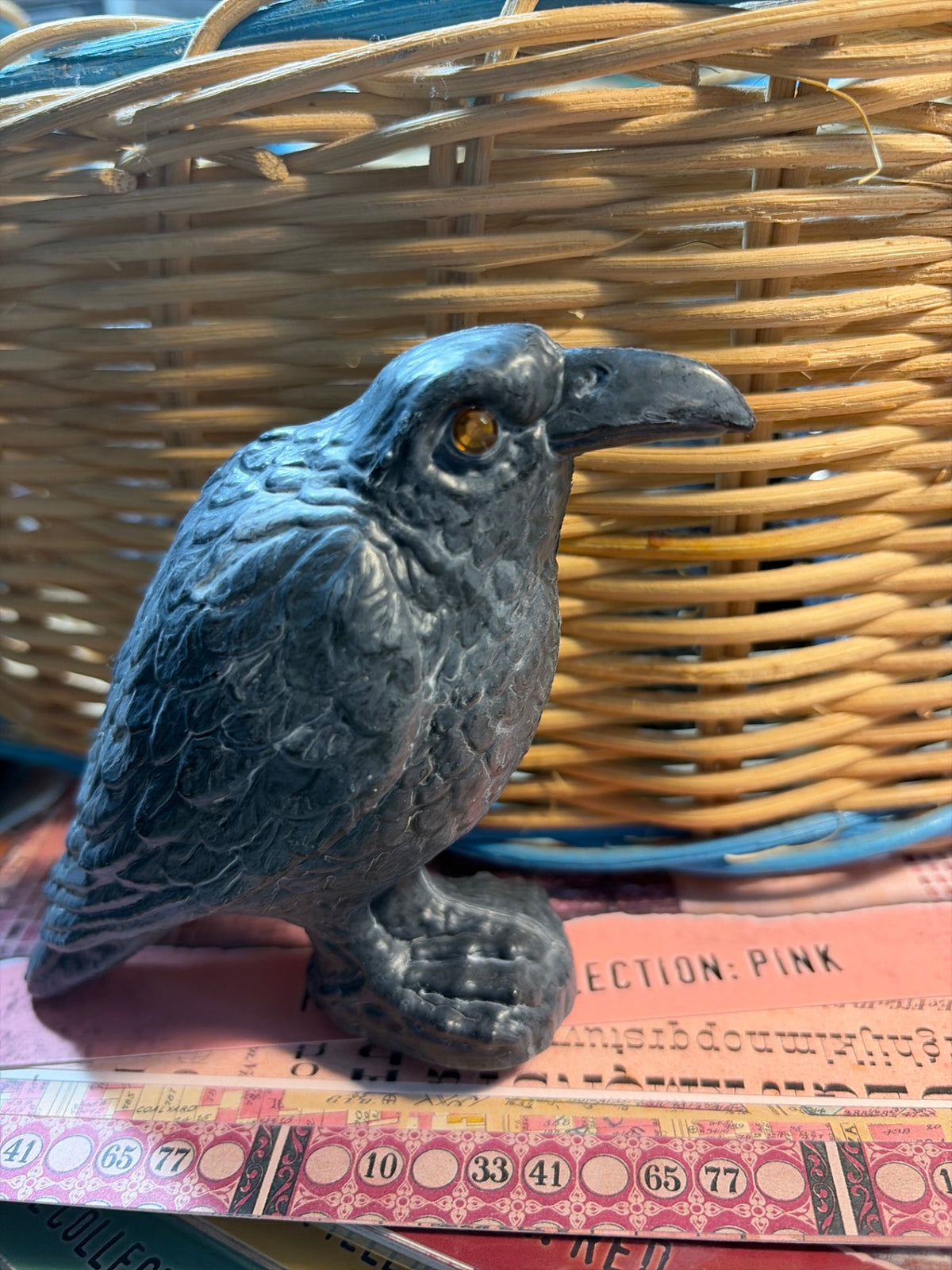 Black plastic crow with blinged eyes
