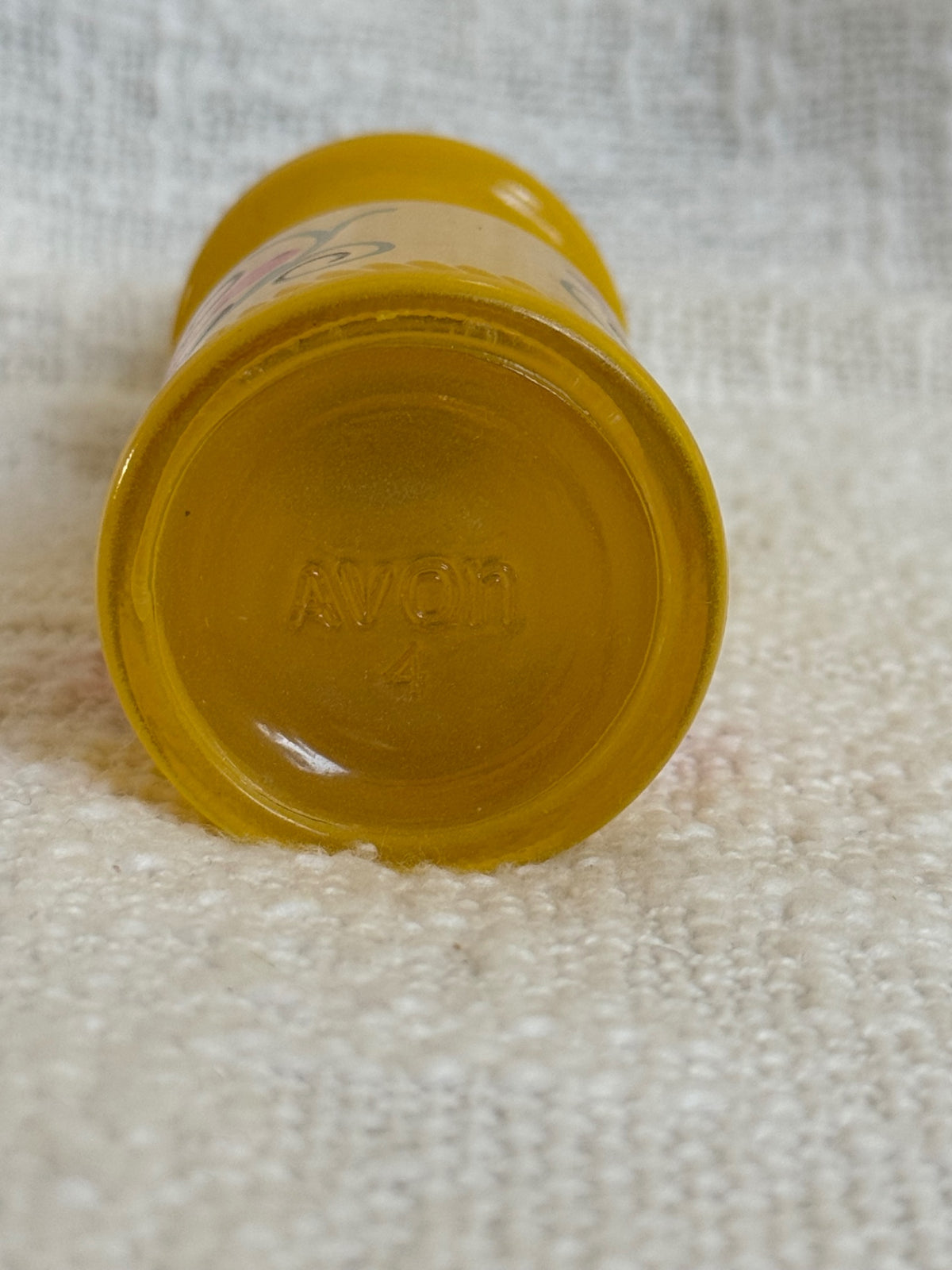 Vintage AVON mustard yellow glass Shaker