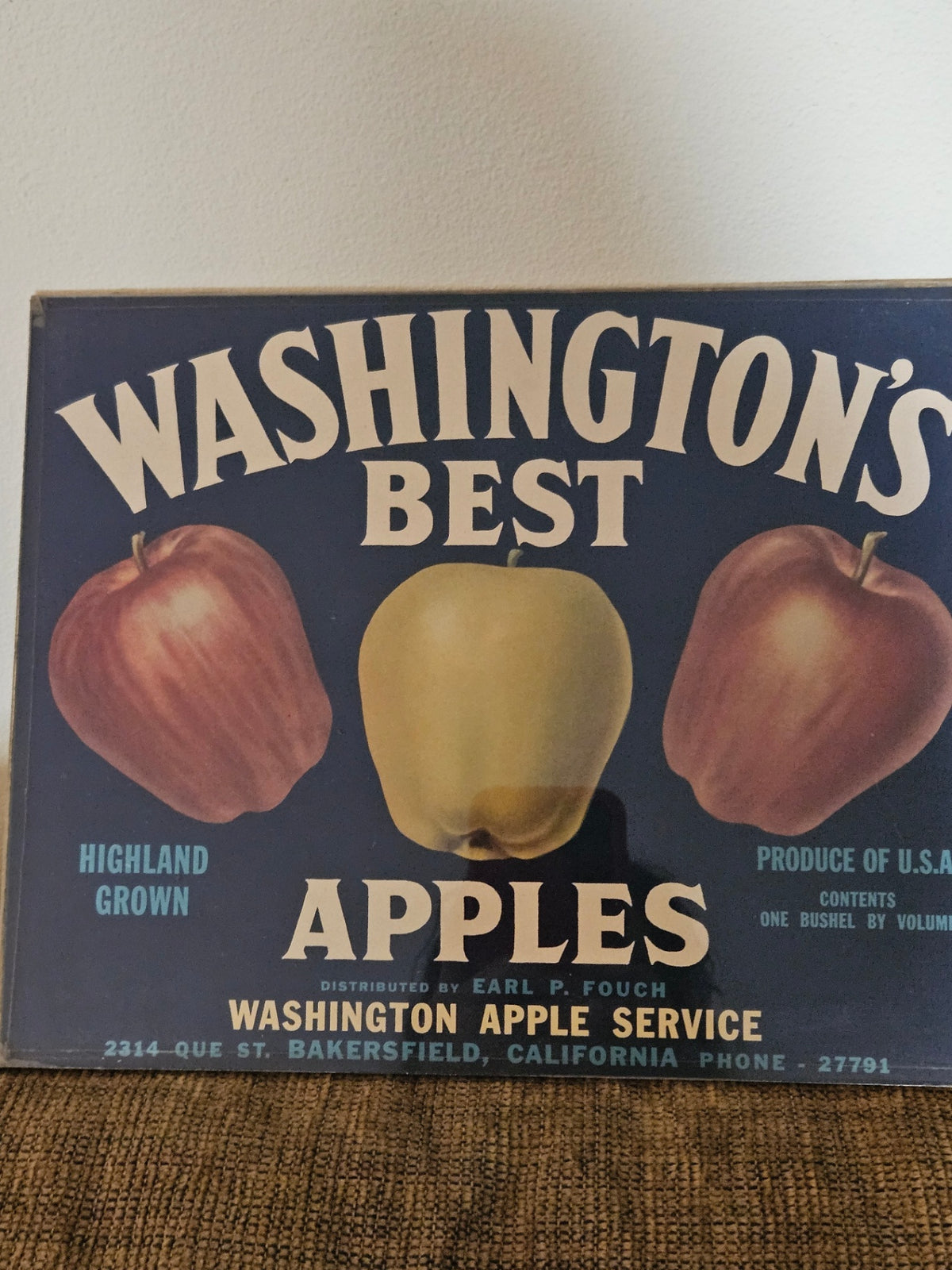 Vint crate label c1940s Apples 9x11" approx