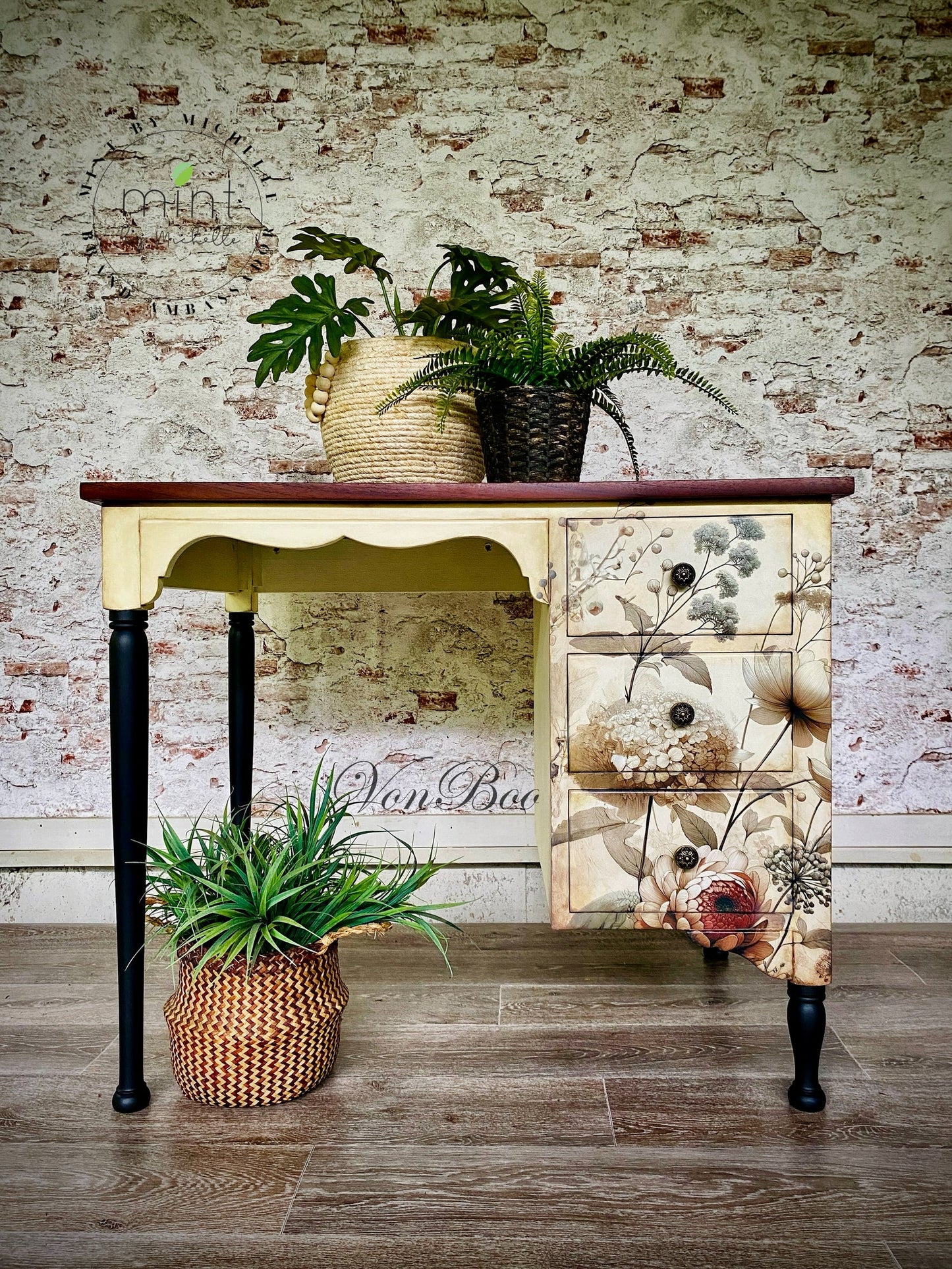 Pale Blossom - 23.4" x 33.1" A1 Size Decoupage Paper - Mint by Michelle