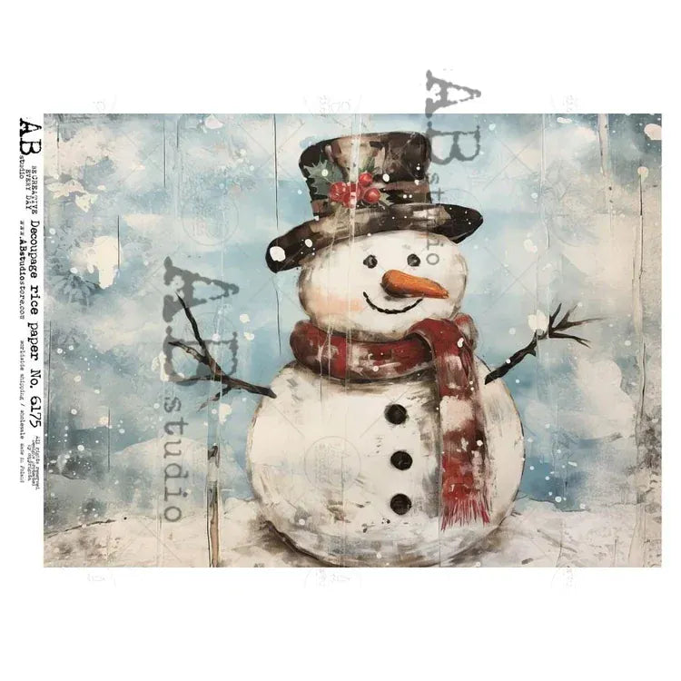 Decoupage Central Decoupage Paper A4 Rustic Snowman (AB6175)