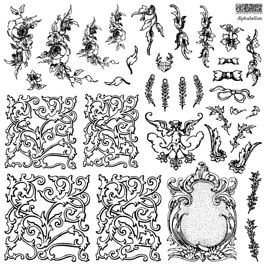 Alphabellies 12x12 IOD Stamp (1 sheet)
