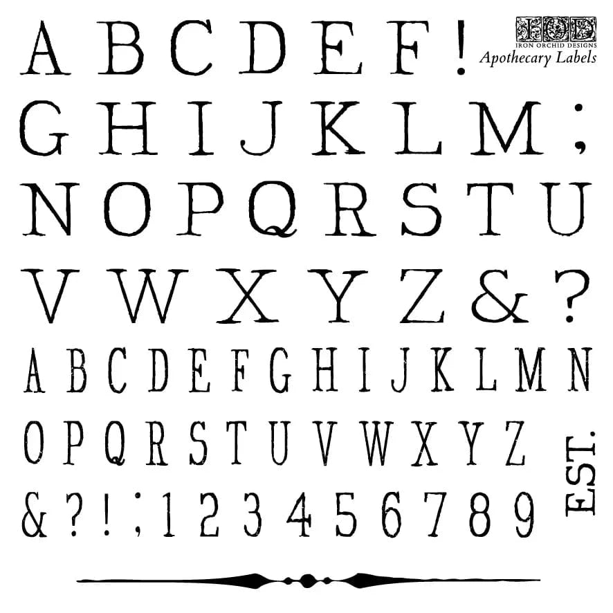 Apothecary Labels 6x6 IOD Stamp (4 Sheets + Envelopes)