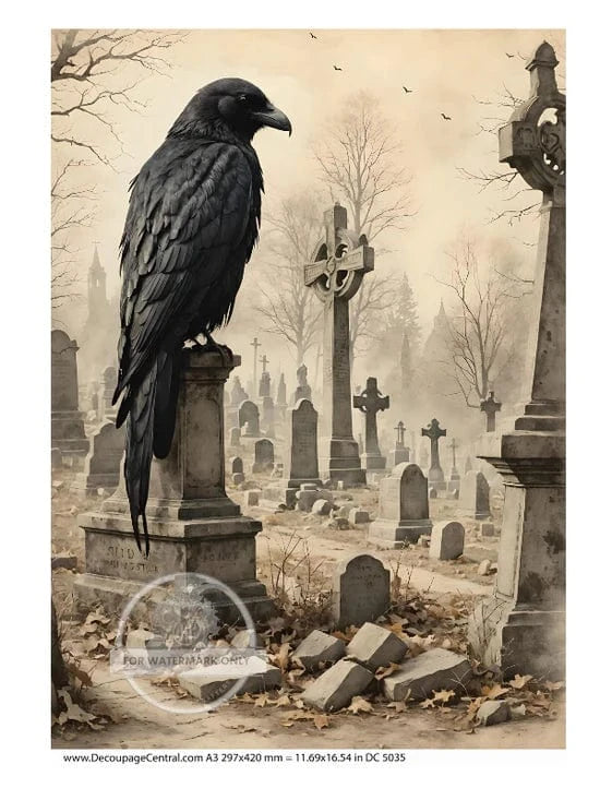 A3 Cemetery Sentinel Decoupage Rice Paper (DC5035)