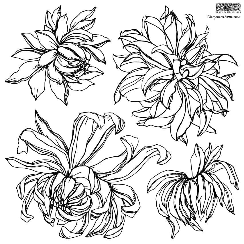 Chrysanthemum 12x12 IOD Stamp (2 Sheets)
