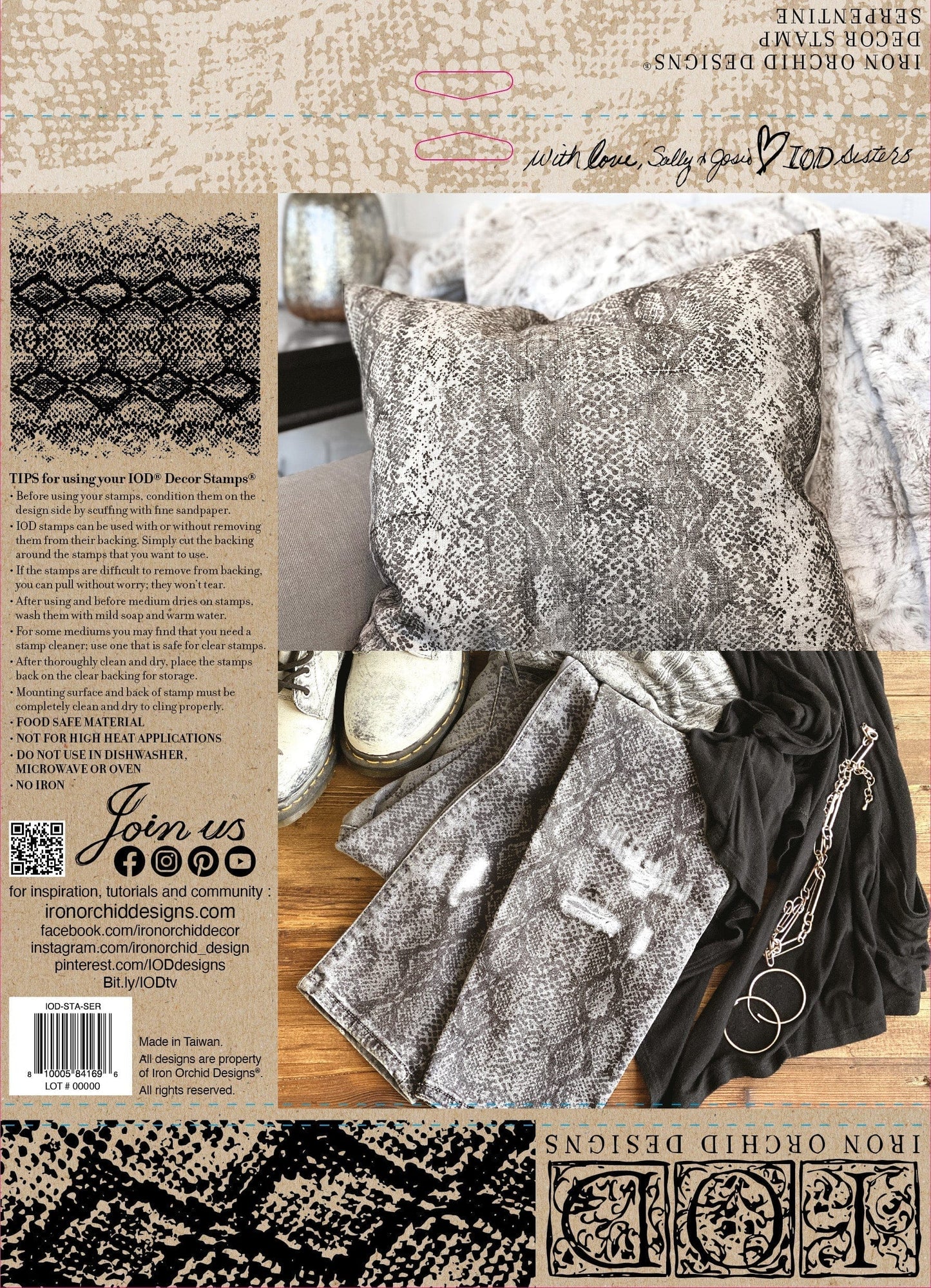 Serpentine 12x12 IOD Stamp (1 sheet)