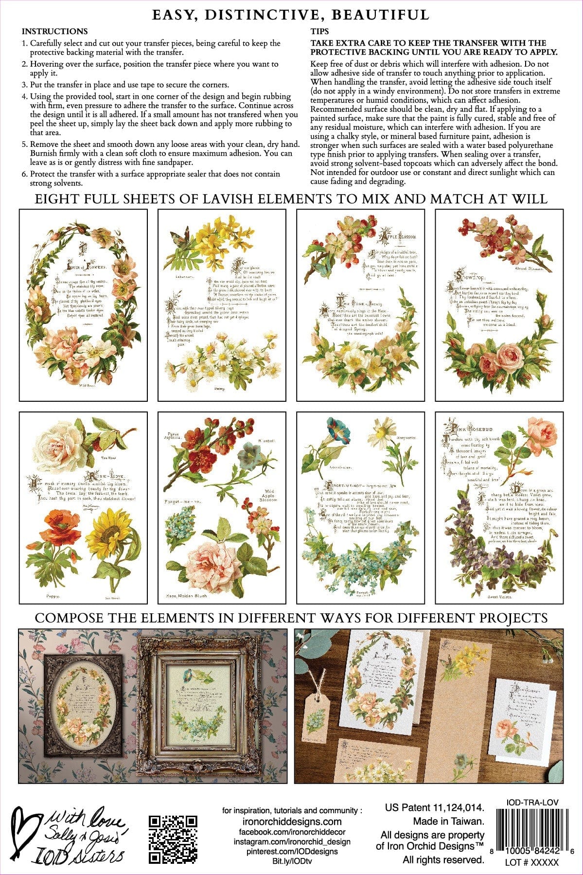 Lover of Flowers IOD Transfer 8x12 Pad (8 sheets)