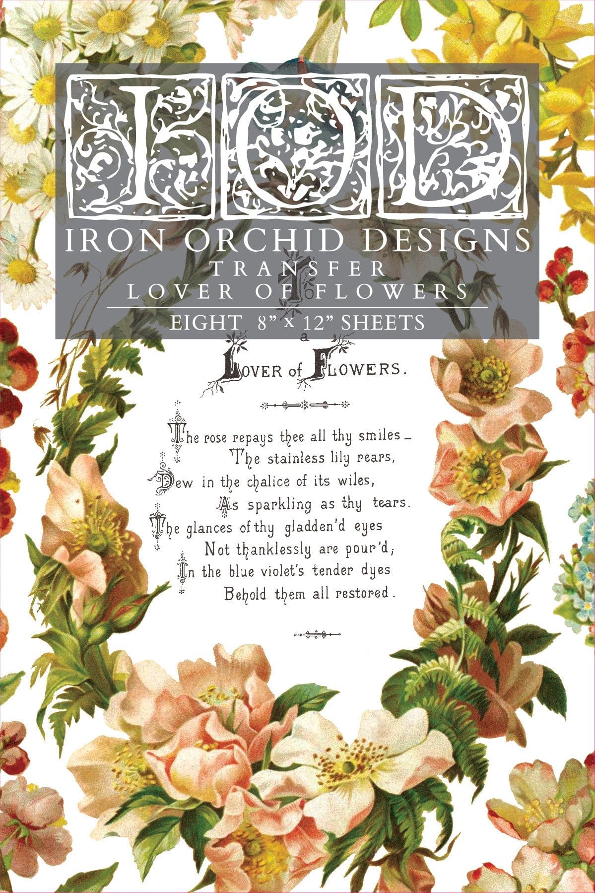 Lover of Flowers IOD Transfer 8x12 Pad (8 sheets)