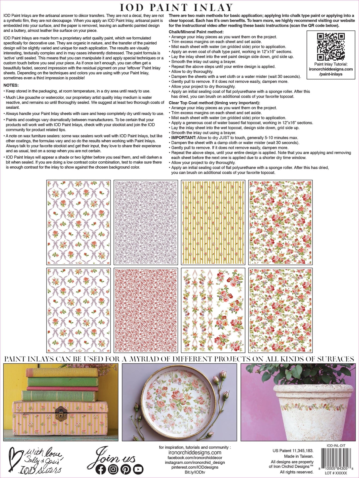 Ditsy Blooms IOD Paint Inlay 12x16 (8 Sheets)