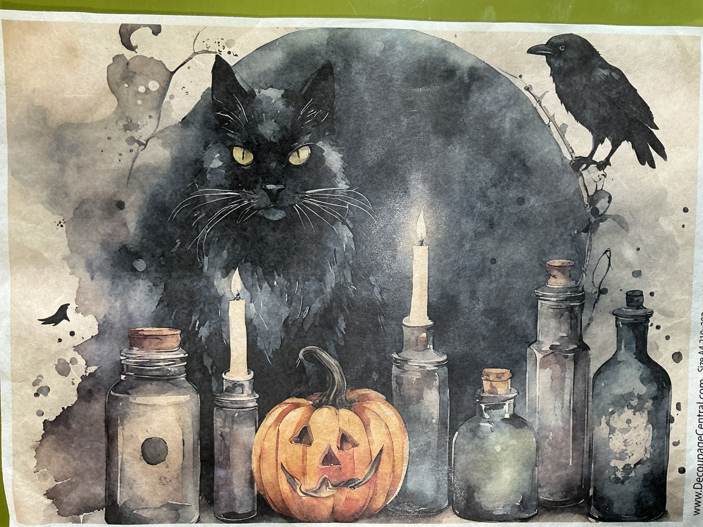 Decoupage Central Decoupage Paper Spooky Cat Decoupage Rice Paper (DC162)
