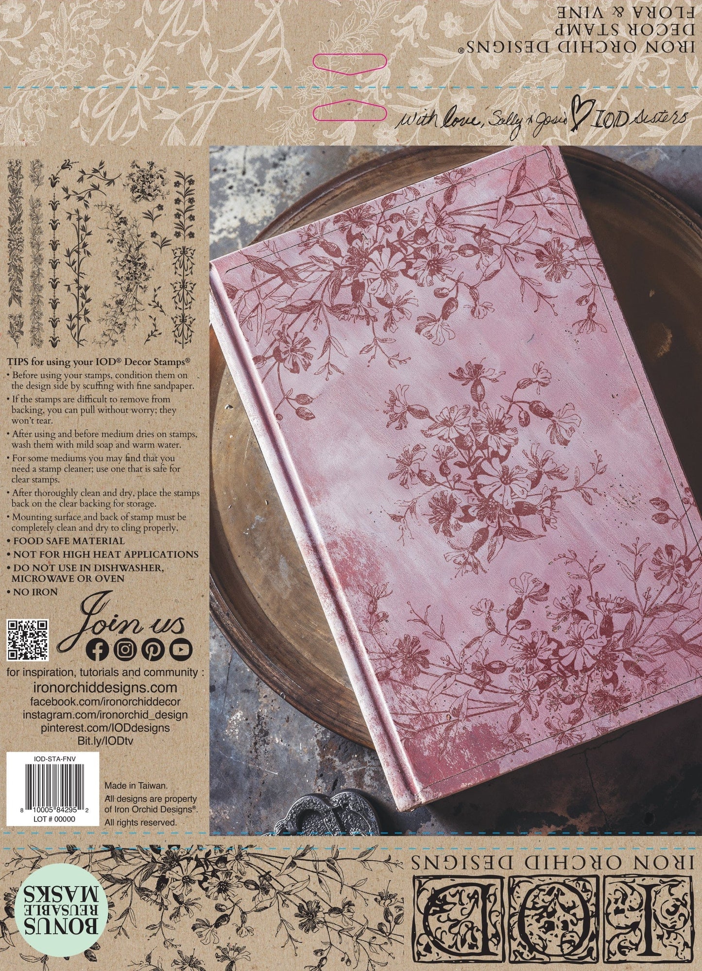 Flora & Vine 12x12 IOD Stamp (1 sheet)