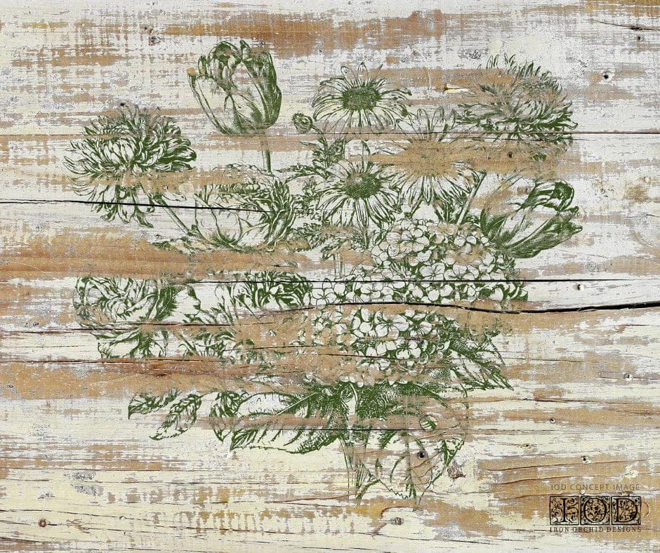 Garden Bouquet 12x12 IOD Stamp (1 Sheet)