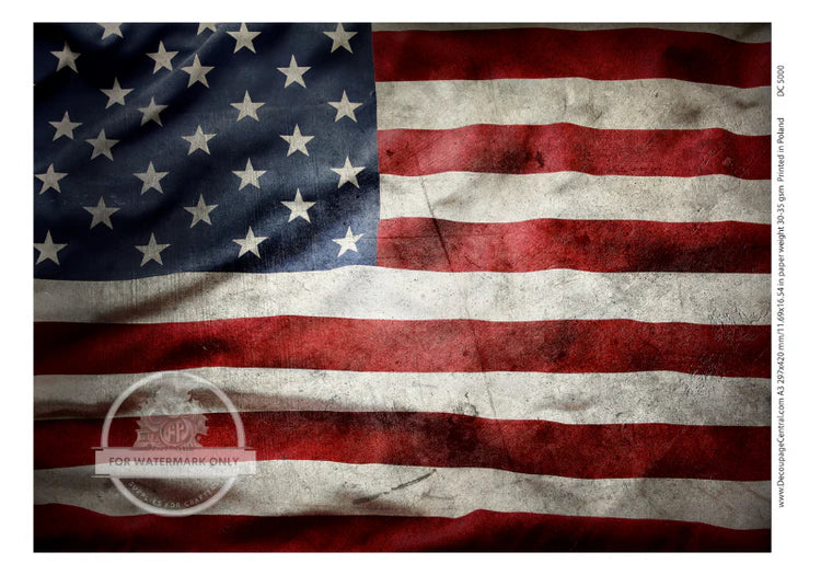 Grunge American Flag Decoupage Rice Paper (DC5000)