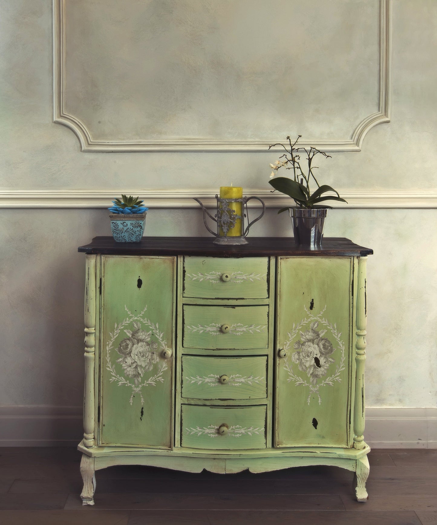 Trompe L'Oeil Laurel IOD Paint Inlay 12x16 (4 Sheets)
