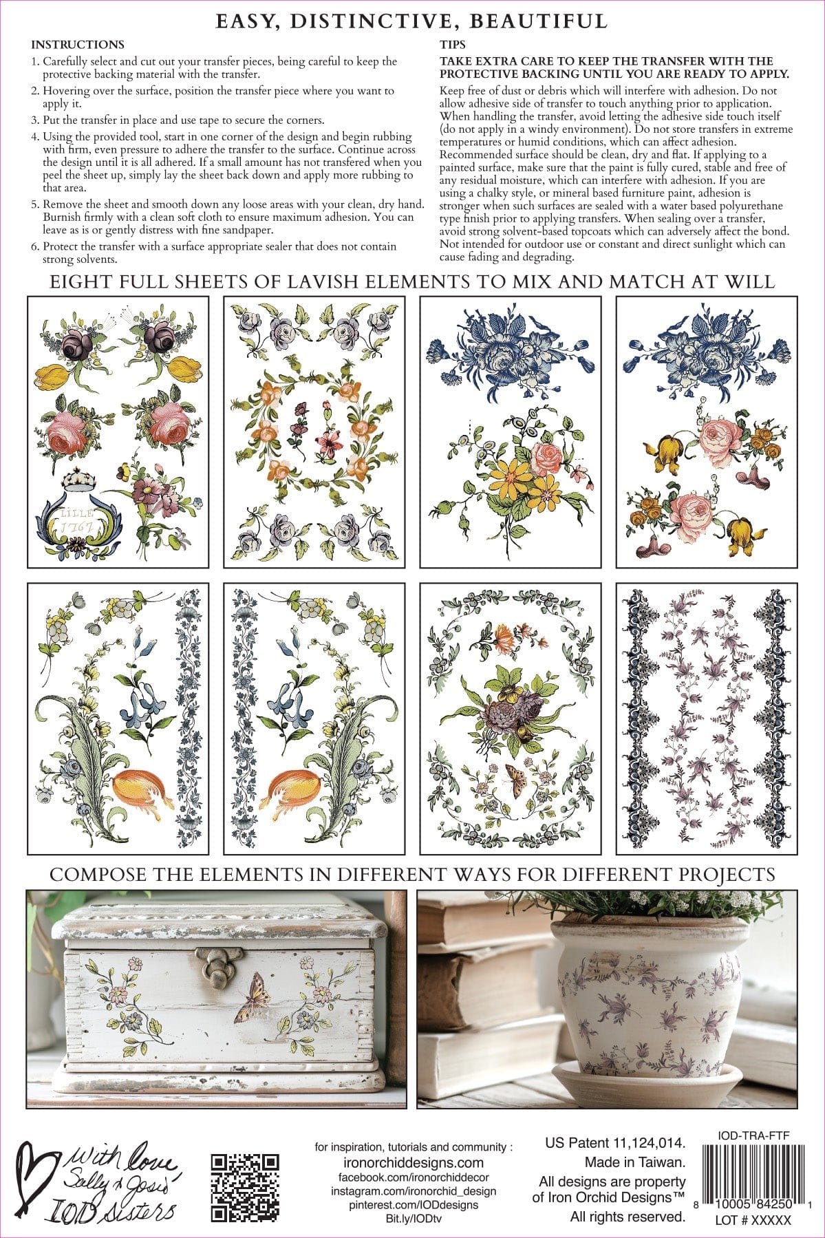 Fairytale Florals IOD Transfer 8x12 Pad (8 sheets)