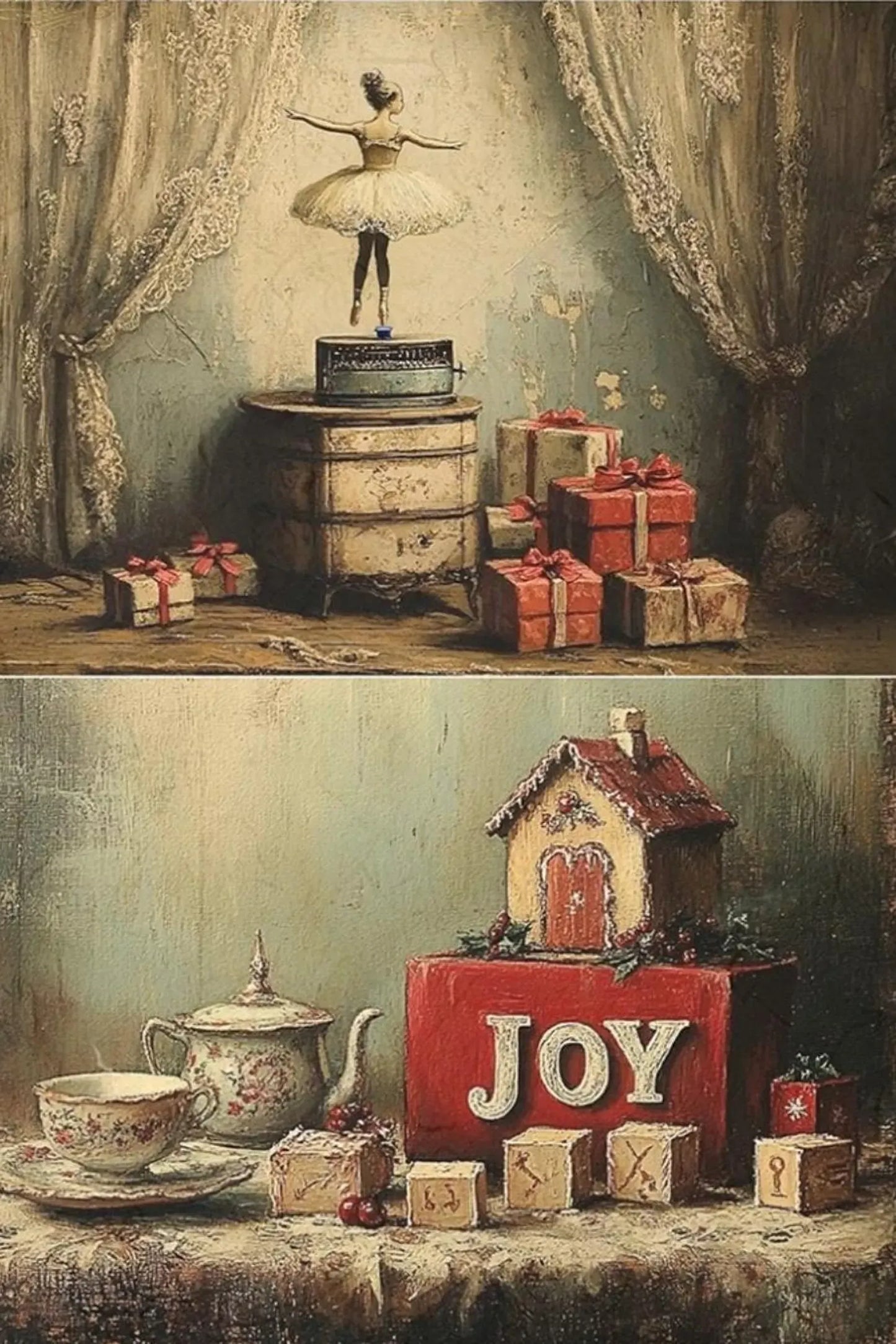 Decoupage Central Decoupage Paper A4 ITD Christmas Music Box Duo Decoupage Rice Paper (R2679)
