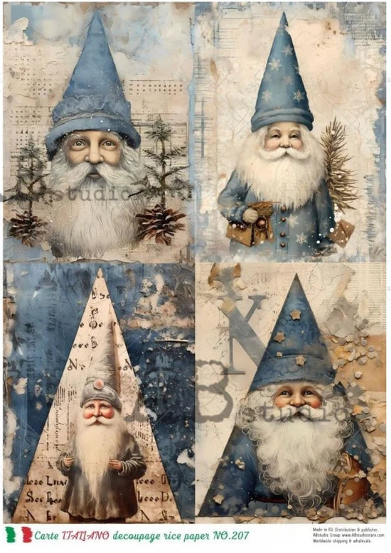 A4 Italian Santa Decoupage Rice Paper (Carte Italiano No. 207)