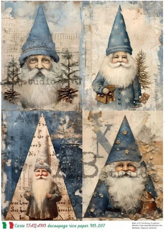 A4 Italian Santa Decoupage Rice Paper (Carte Italiano No. 207)