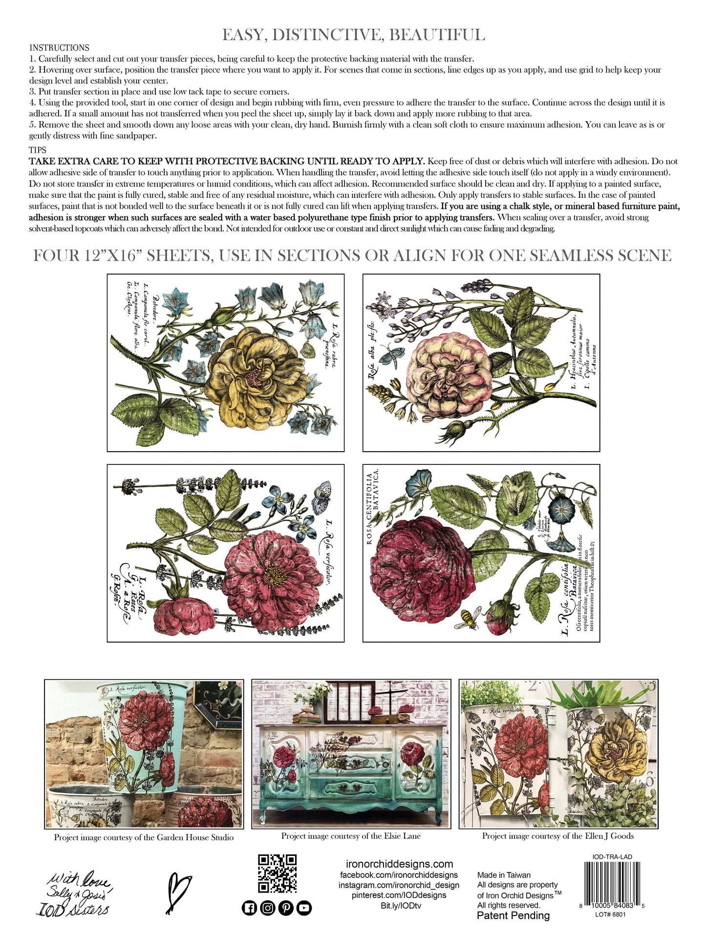 IOD Transfers Ladies in Waiting IOD Transfer 12x16 (4 Sheets) *RETIRED*