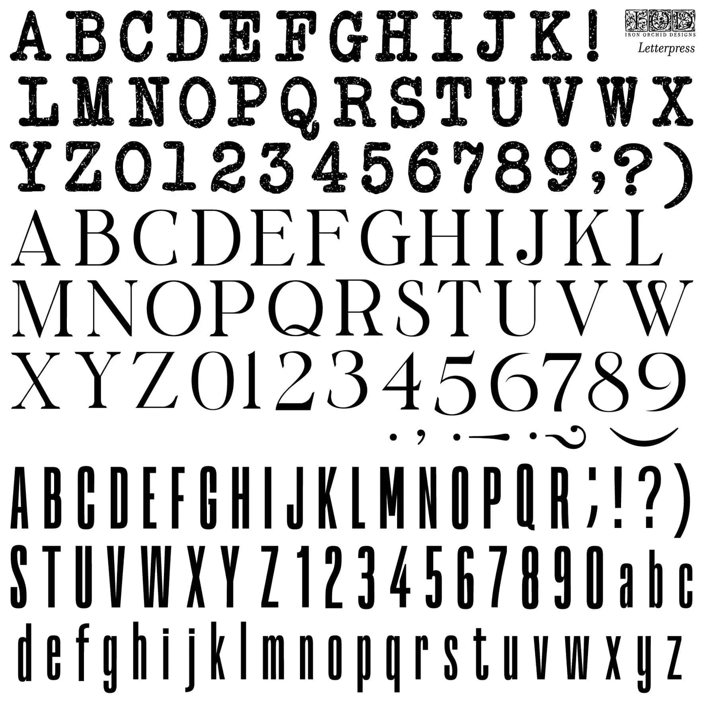 Letterpress 12x12 IOD Stamp (1 Sheet)