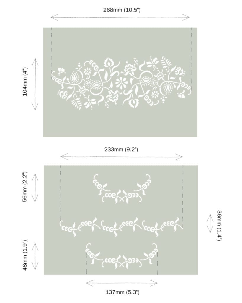 Annie Sloan Paisley Floral Garland Stencil