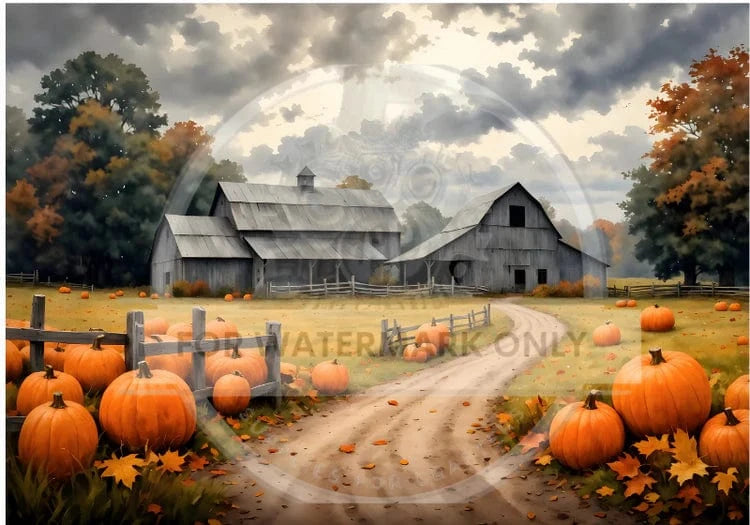 Pumpkin Patch Path Decoupage Rice Paper (DC5088)