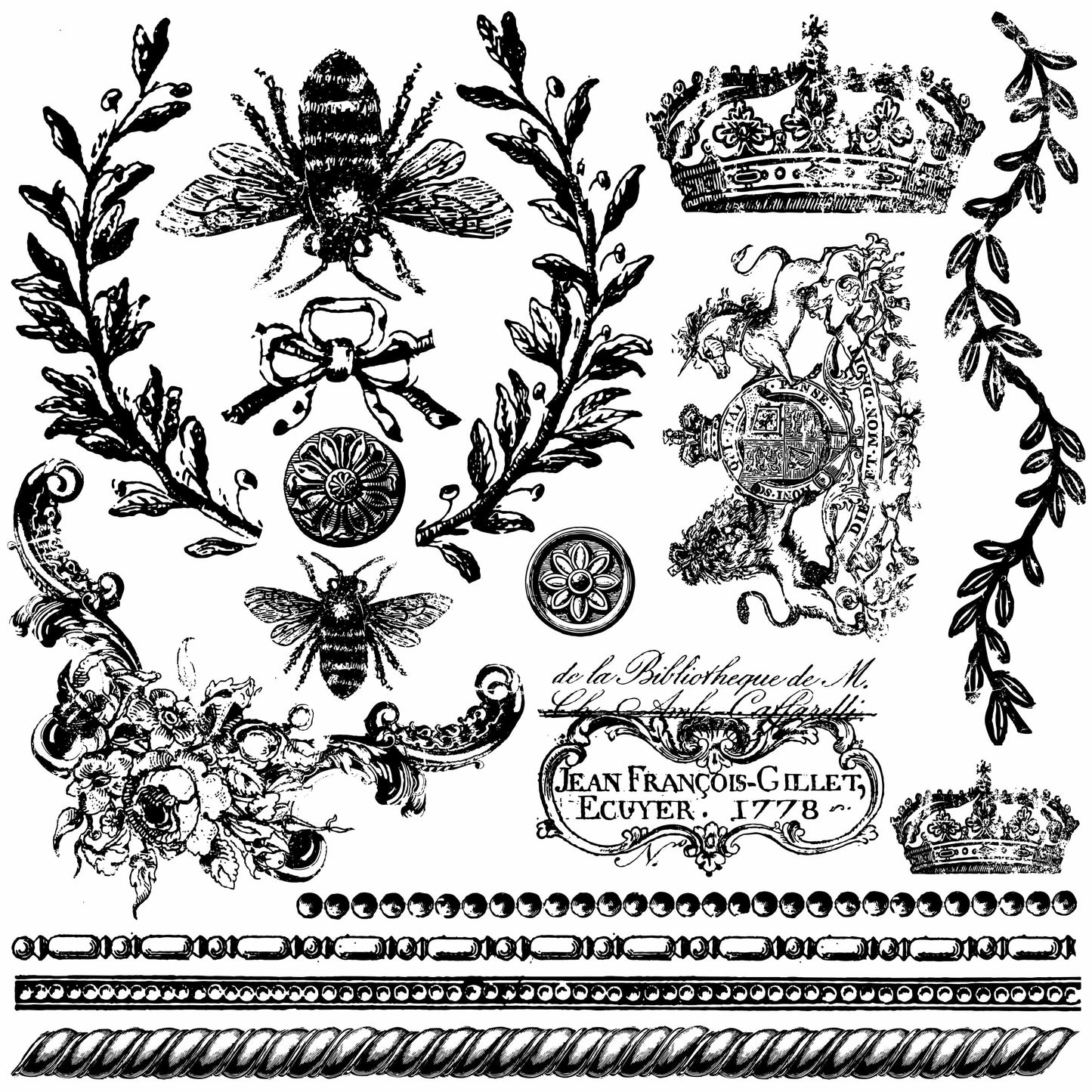 Queen Bee 12x12 IOD Stamp (1 sheet)