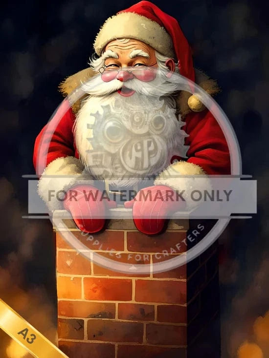 Decoupage Central Decoupage Paper Santa in the Chimney Decoupage Rice Paper (DC5044)