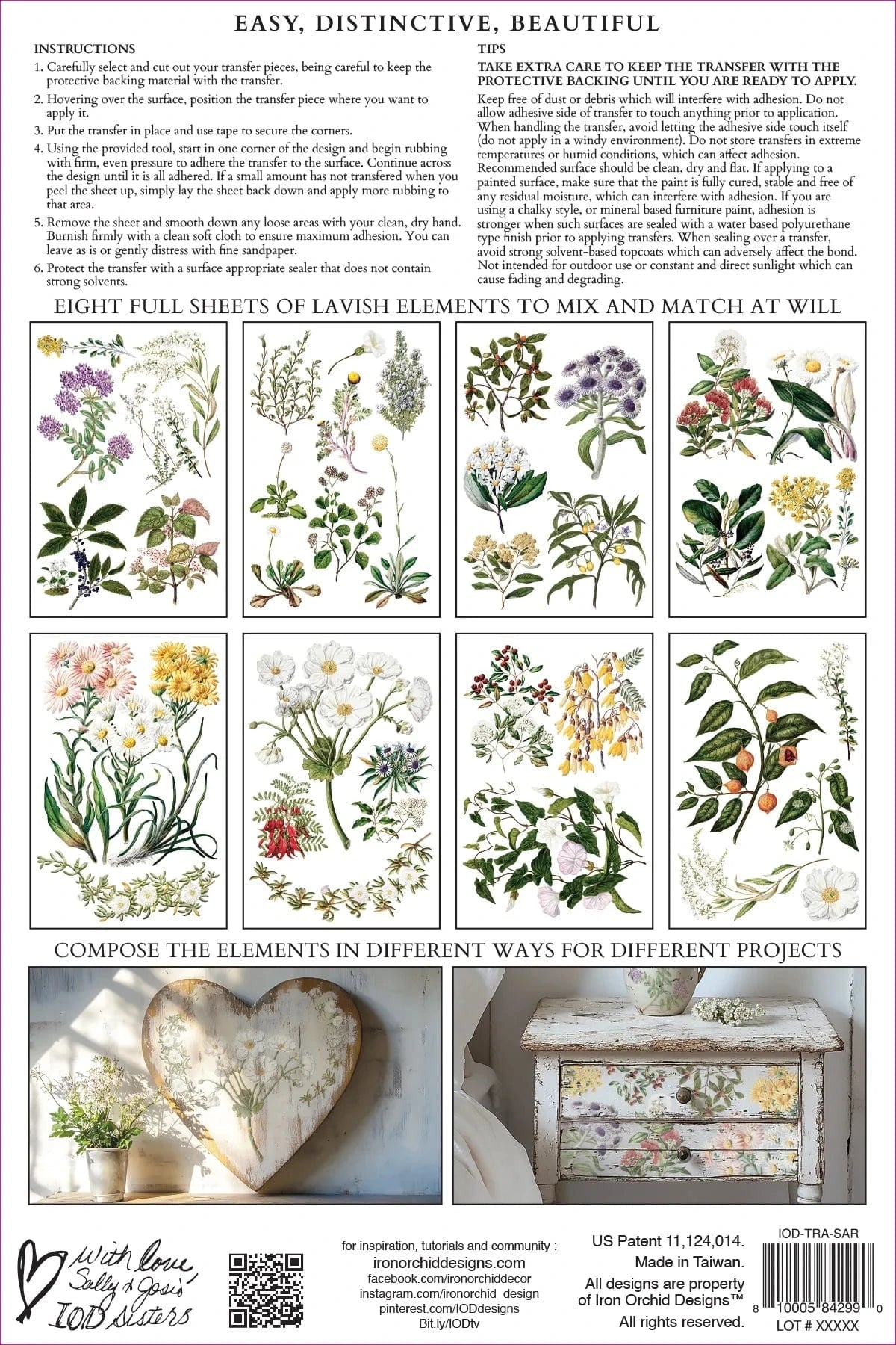 Sarah Featon's Botanicals IOD Transfer 8x12 Pad (8 sheets)