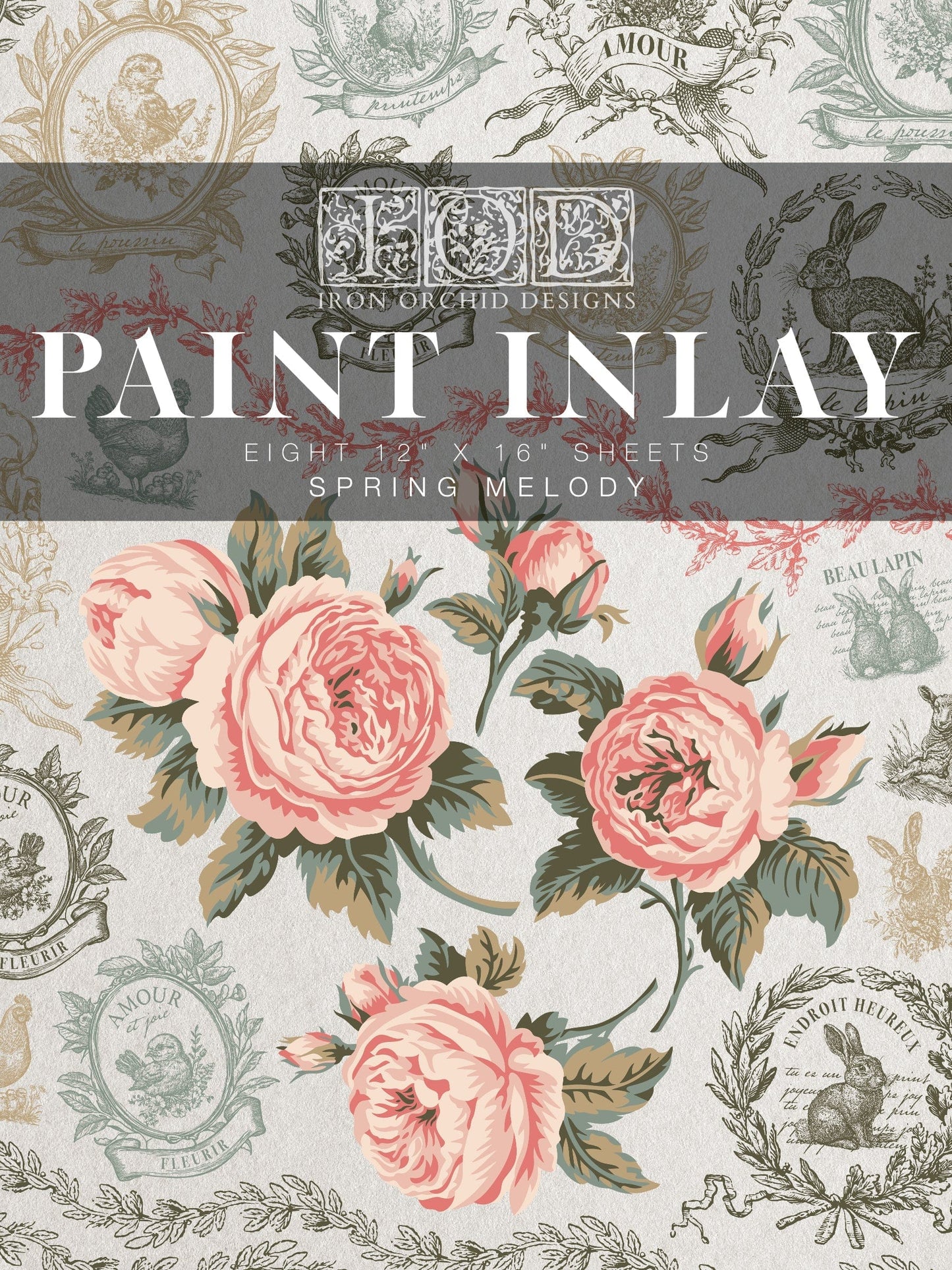 IOD Paint Inlay Spring Melody IOD Paint Inlay 12x16 (8 Sheets)