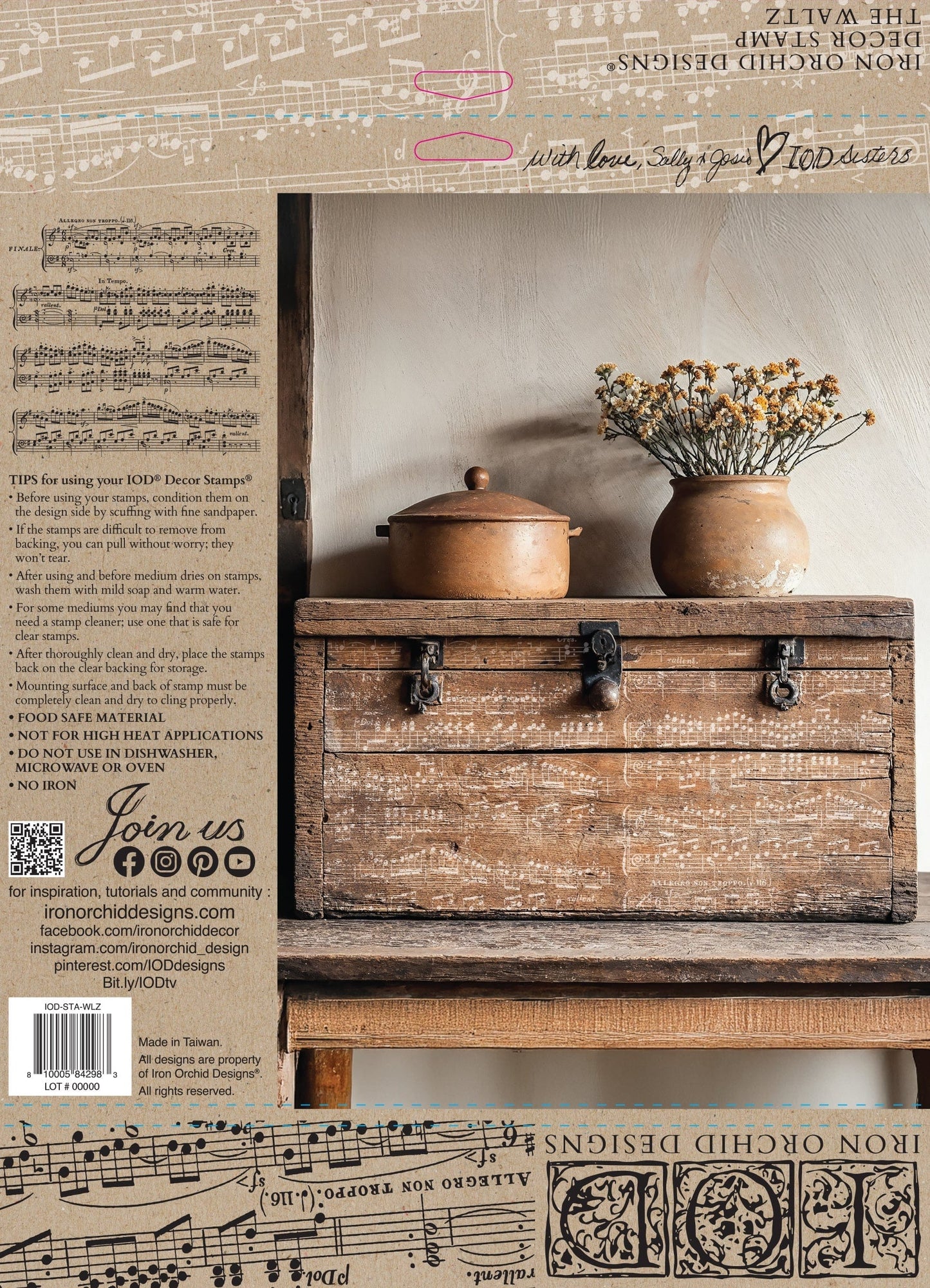 The Waltz 12x12 IOD Stamp (1 sheet)